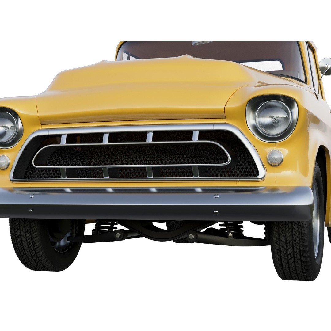 1957 Chevrolet 3100 Stepside Pickup 3D Model – Hi-Poly PBR Game Asset, FBX, OBJ - View 10