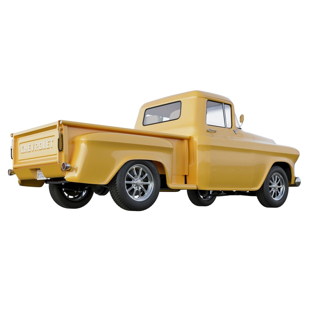 1957 Chevrolet 3100 Stepside Pickup 3D Model – Hi-Poly PBR Game Asset, FBX, OBJ - View 4