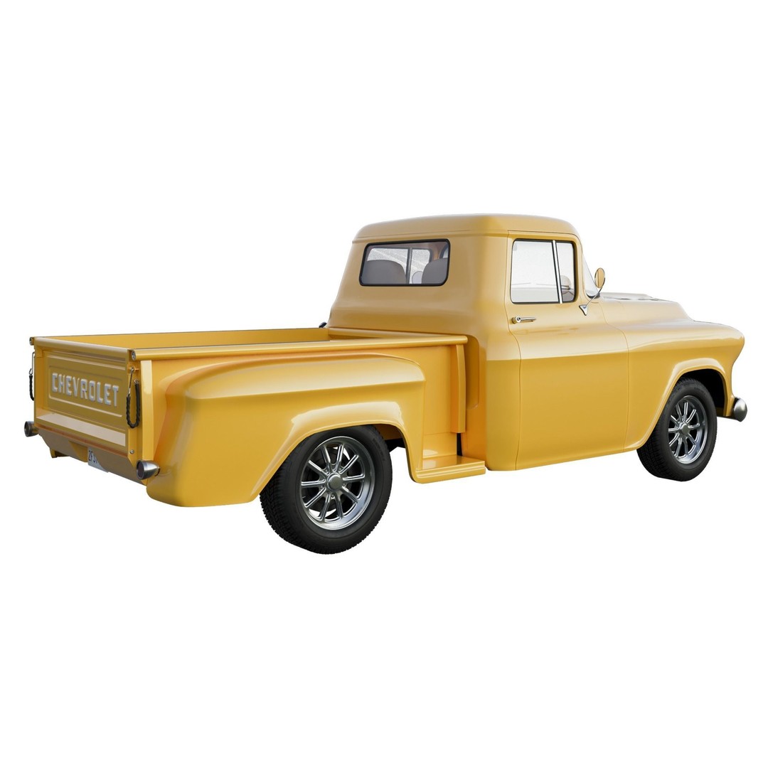 1957 Chevrolet 3100 Stepside Pickup 3D Model – Hi-Poly PBR Game Asset, FBX, OBJ - View 6