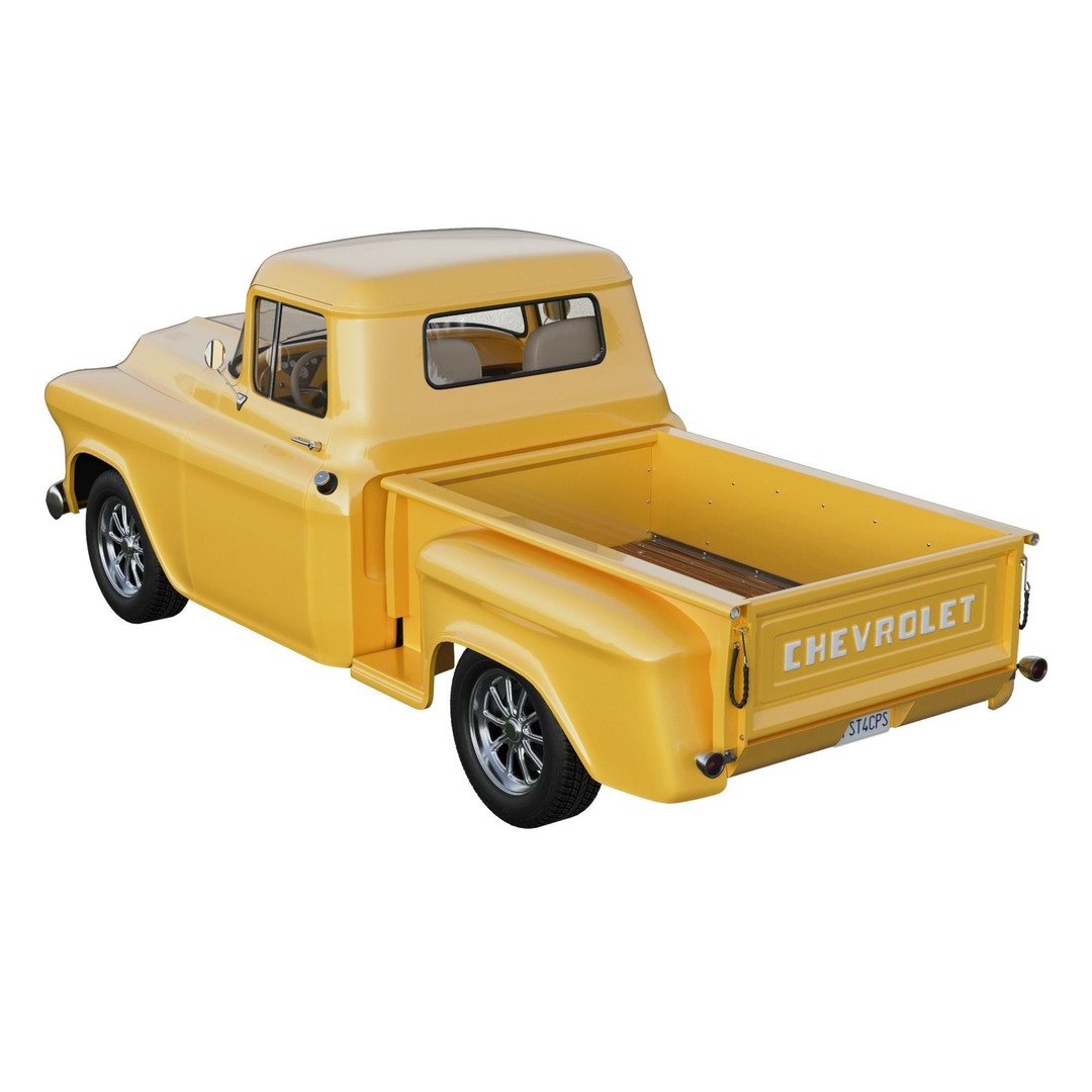 1957 Chevrolet 3100 Stepside Pickup 3D Model – Hi-Poly PBR Game Asset, FBX, OBJ - View 7
