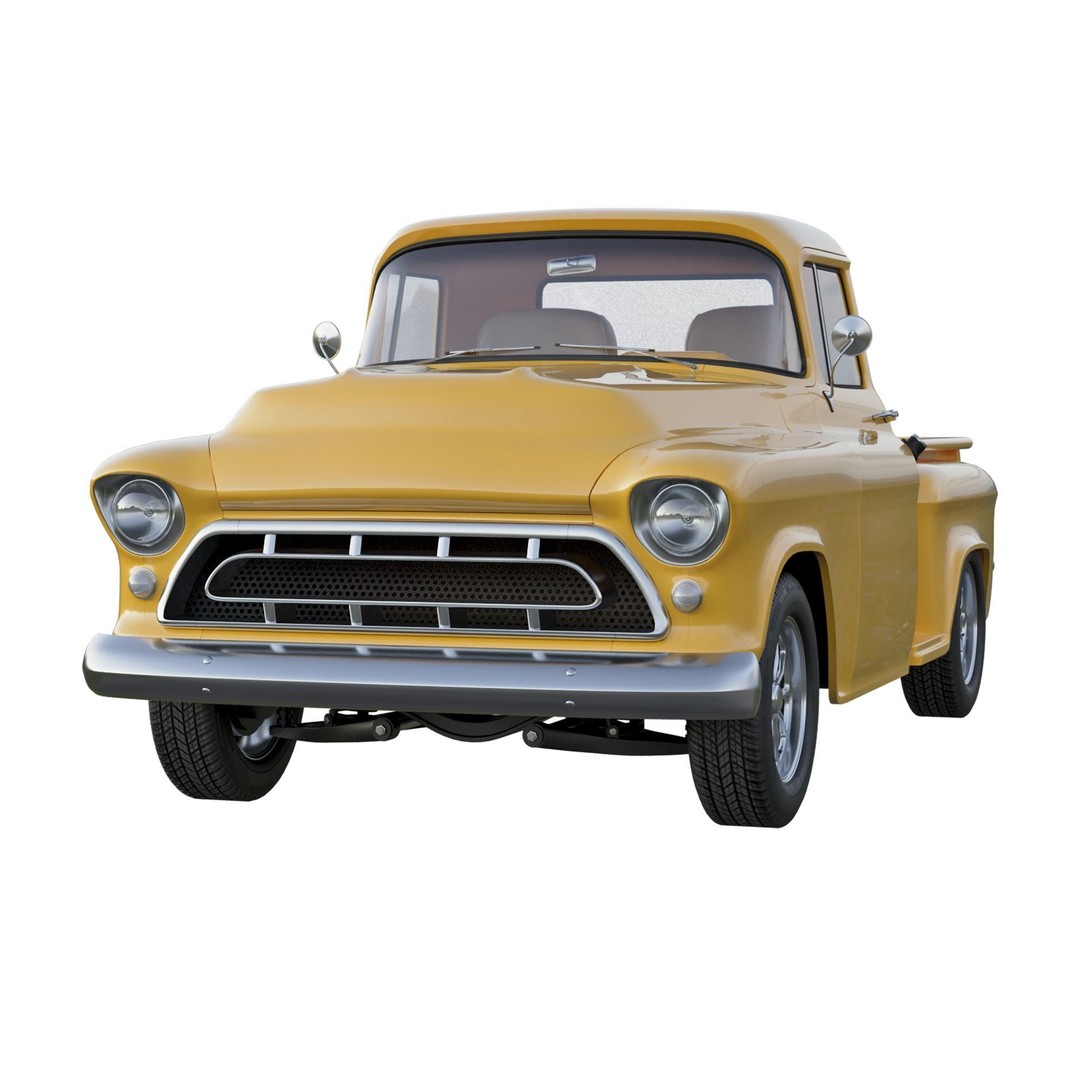 1957 Chevrolet 3100 Stepside Pickup 3D Model – Hi-Poly PBR Game Asset, FBX, OBJ - View 8