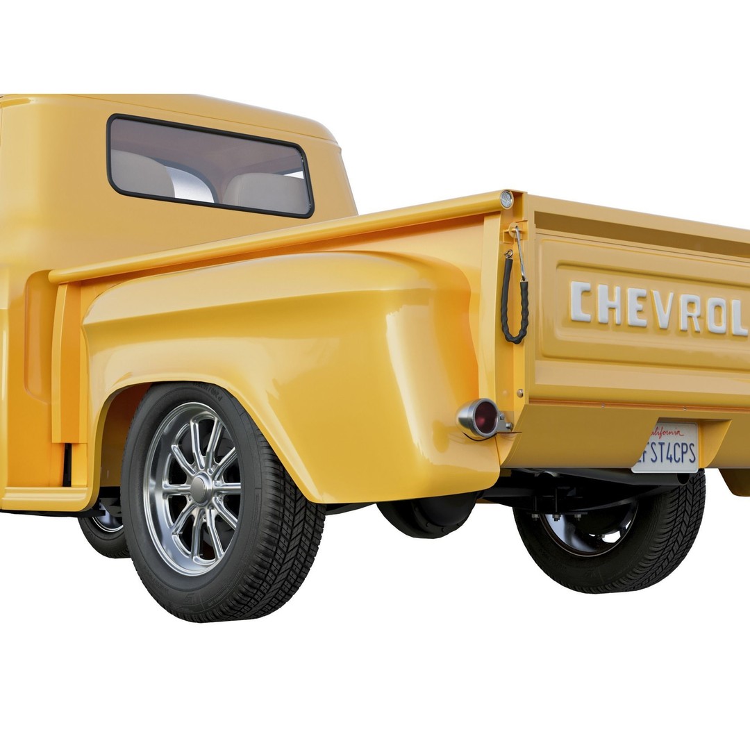 1957 Chevrolet 3100 Stepside Pickup 3D Model – Hi-Poly PBR Game Asset, FBX, OBJ - View 9