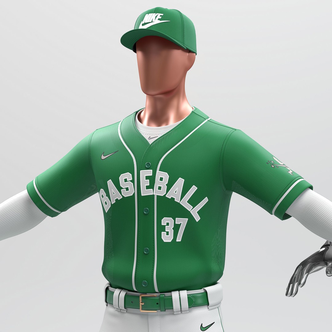 Baseball Uniform 3D Model – Realistic Player Outfit, FBX, OBJ - View 3