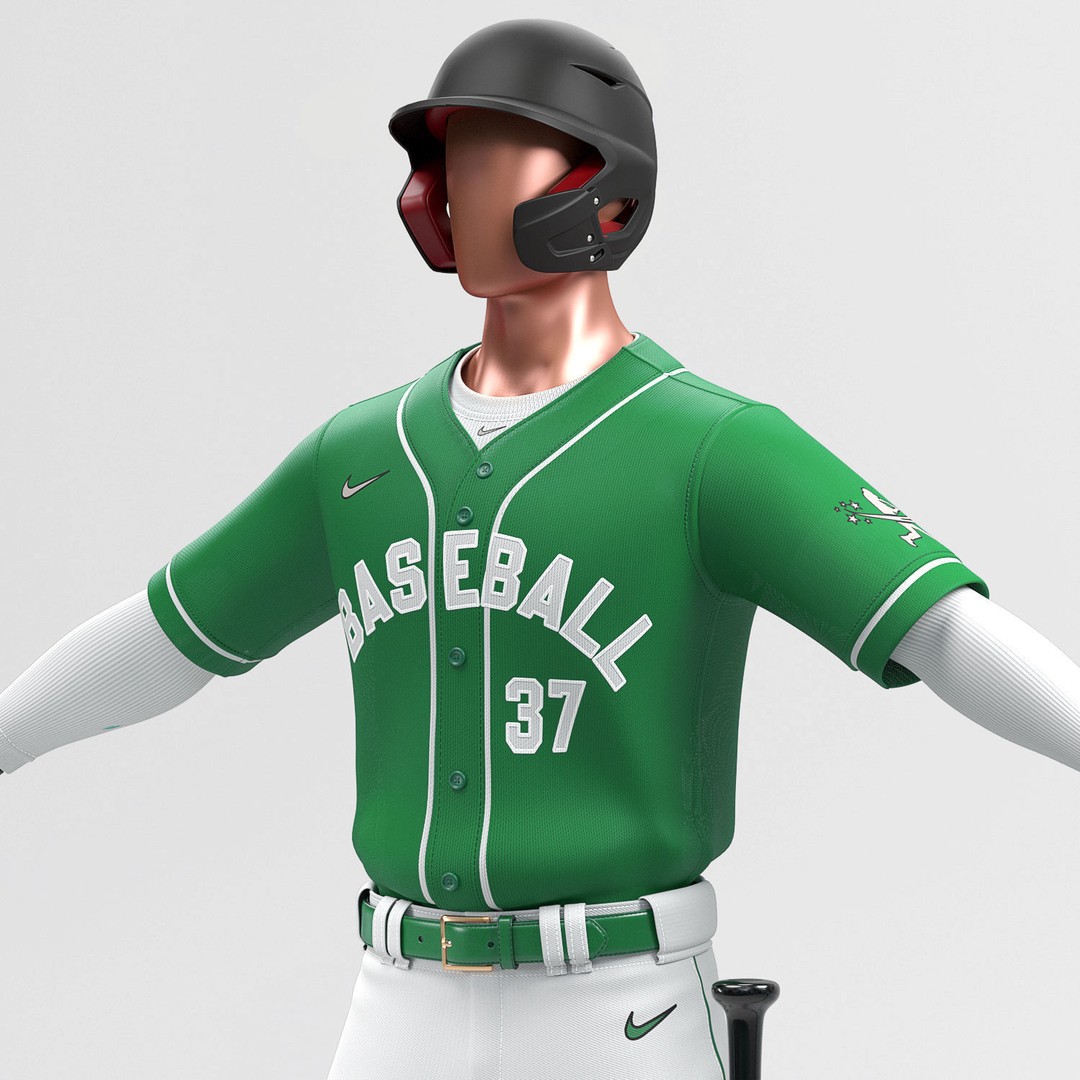 Baseball Uniform 3D Model – Realistic Player Outfit, FBX, OBJ - View 4