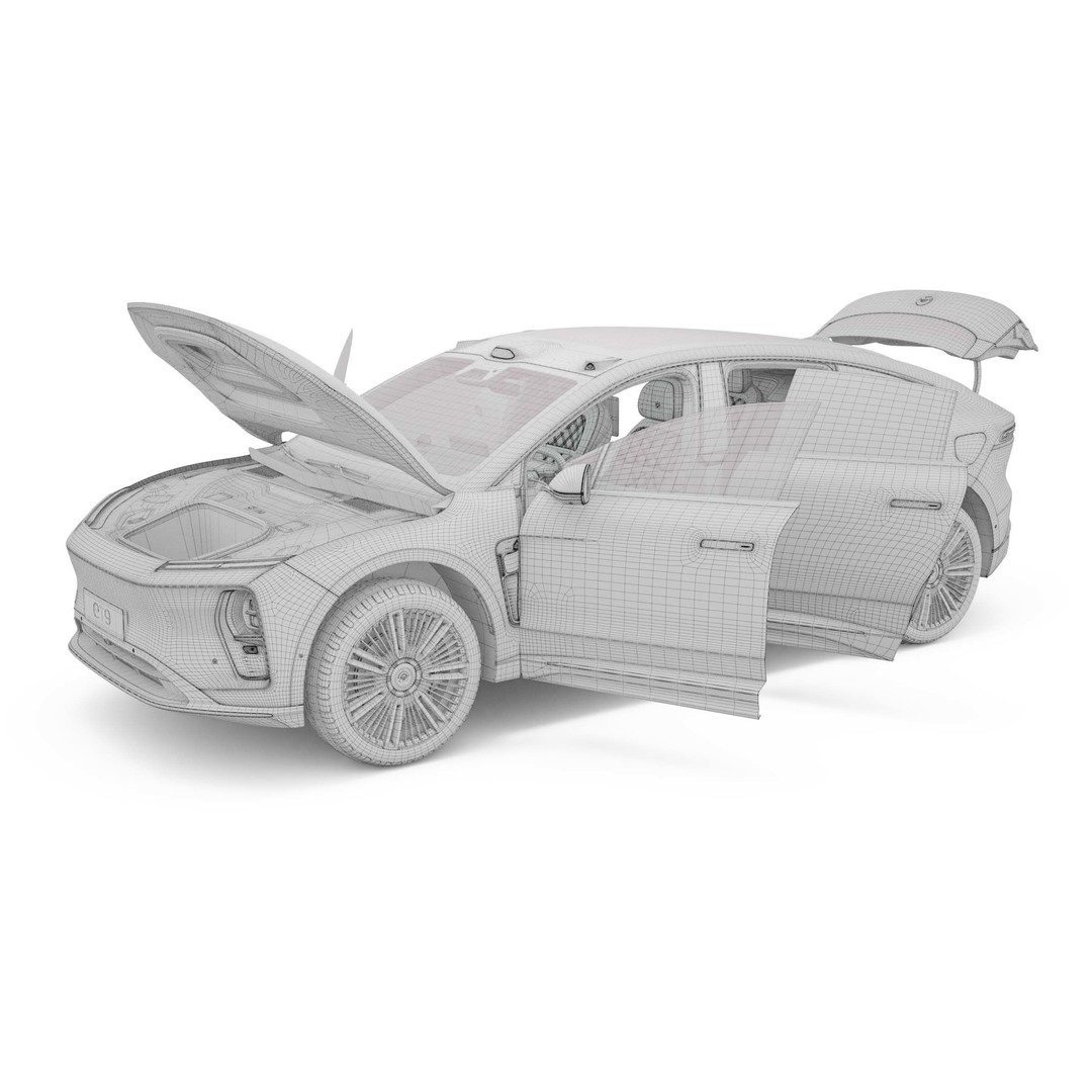 2025 Nio ET9 3D Model – Luxury Car with Interior, FBX, Blender - View 26
