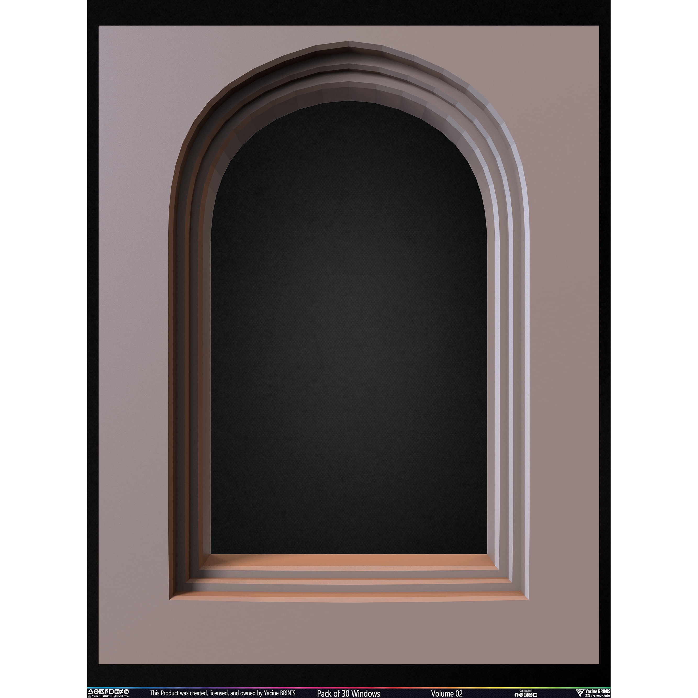 Pack of 30 Windows - Low-Poly 3D Model - View 10
