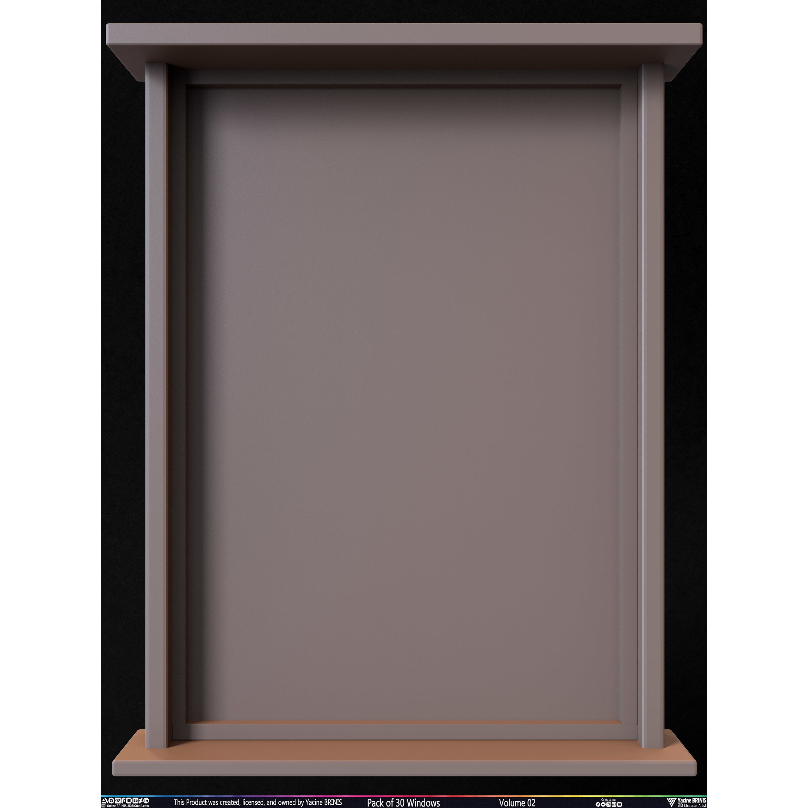 Pack of 30 Windows - Low-Poly 3D Model - View 13