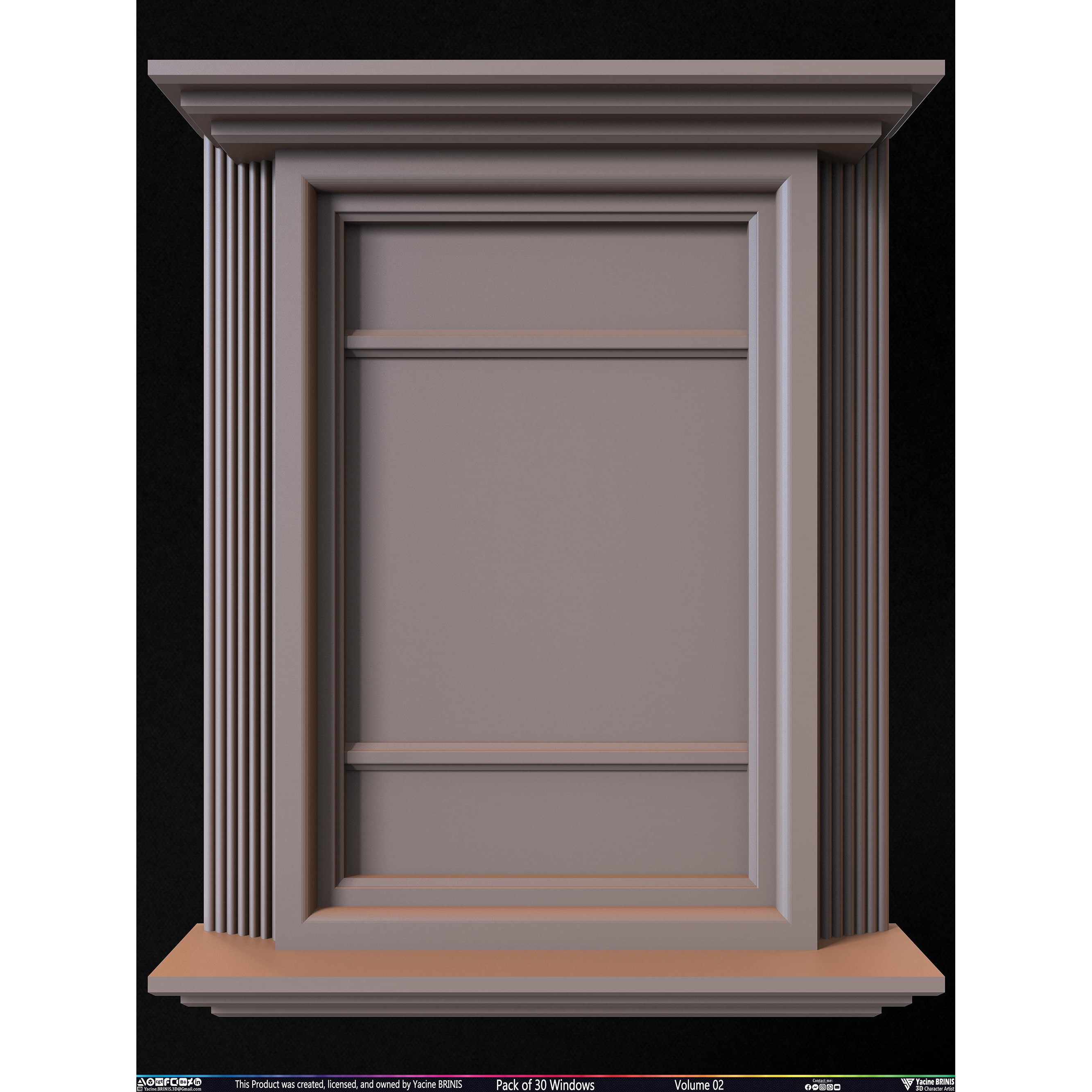 Pack of 30 Windows - Low-Poly 3D Model - View 14