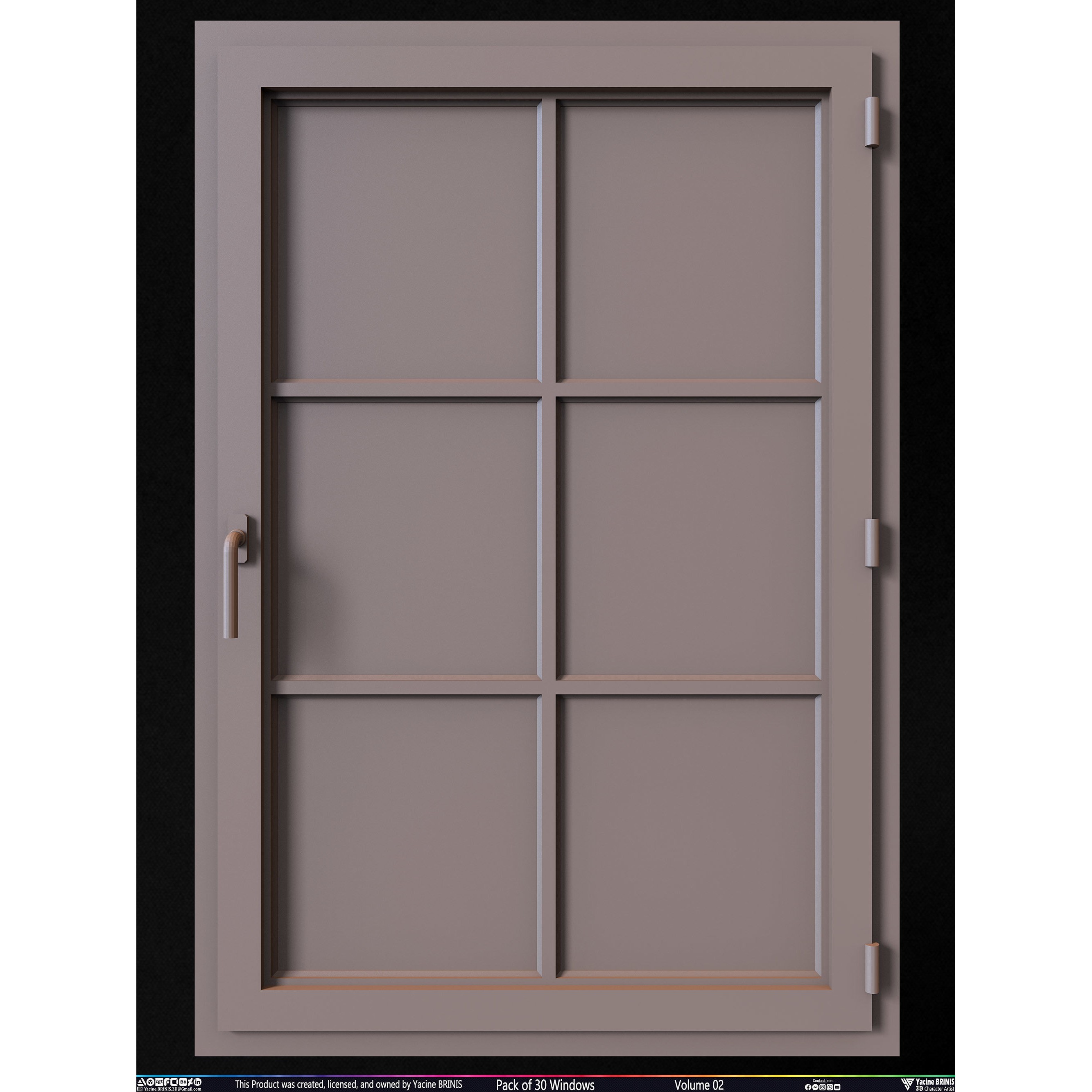 Pack of 30 Windows - Low-Poly 3D Model - View 16