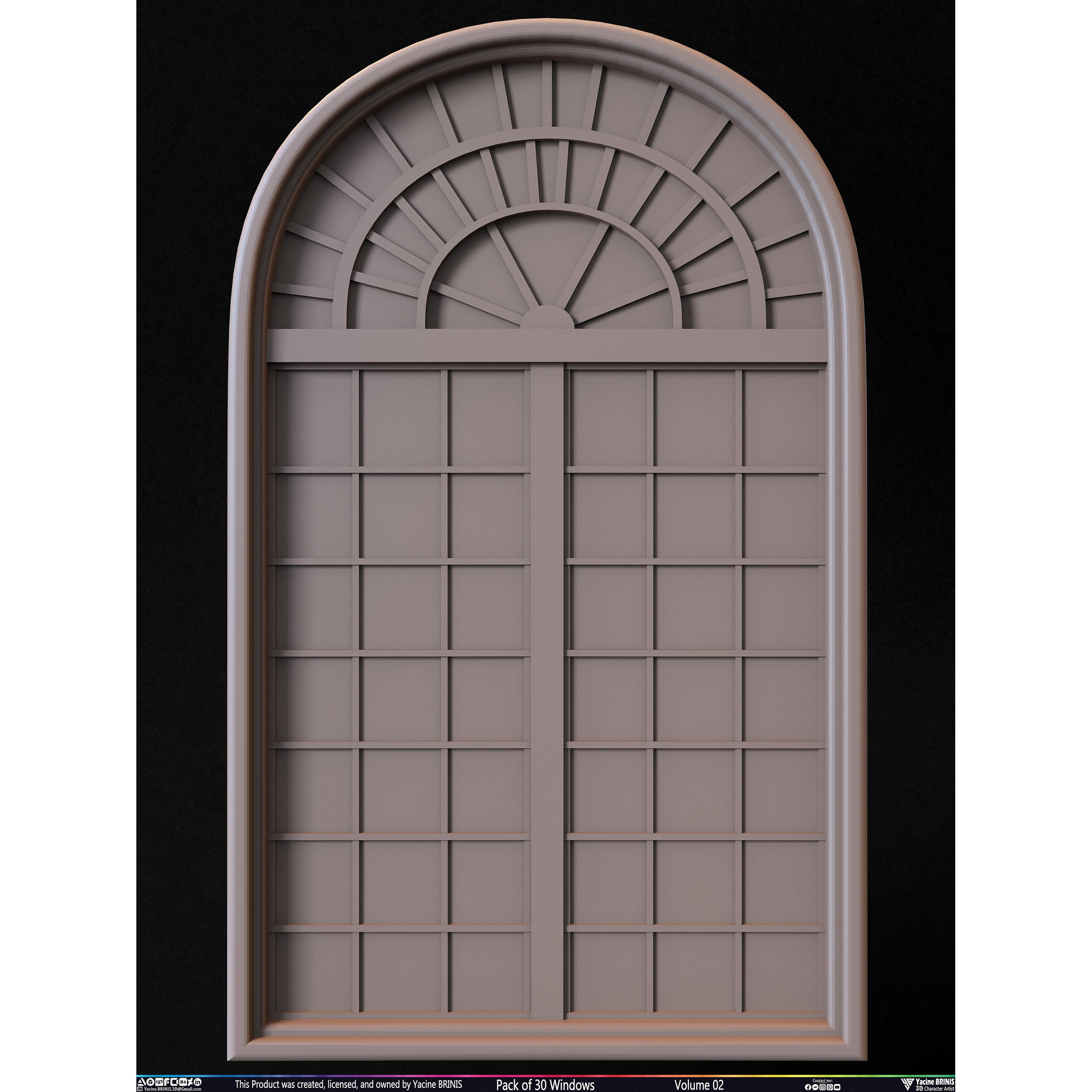 Pack of 30 Windows - Low-Poly 3D Model - View 19