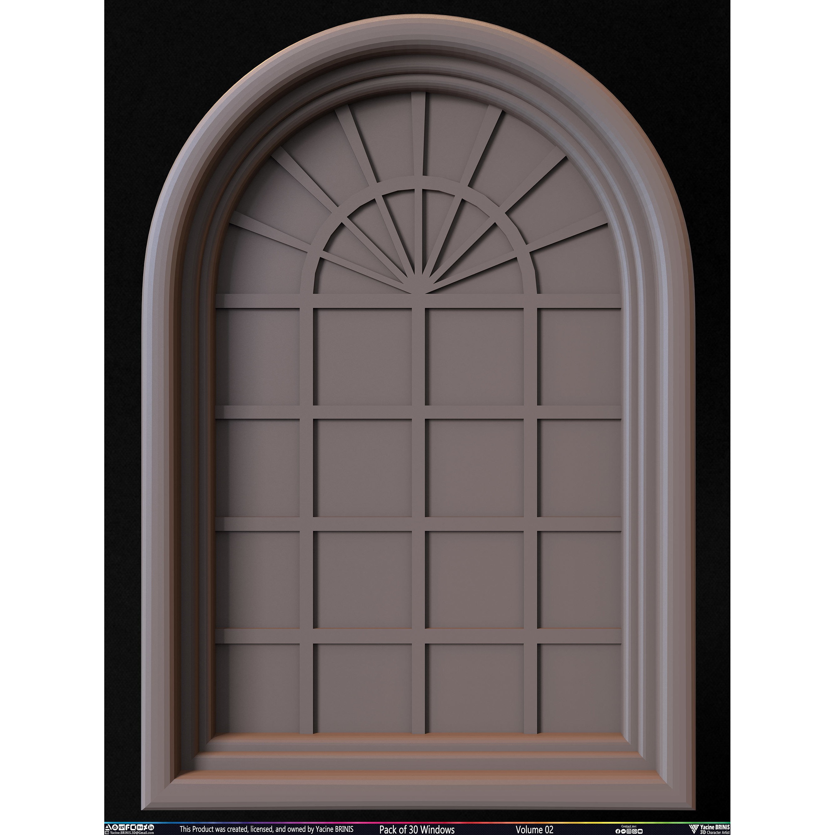 Pack of 30 Windows - Low-Poly 3D Model - View 20
