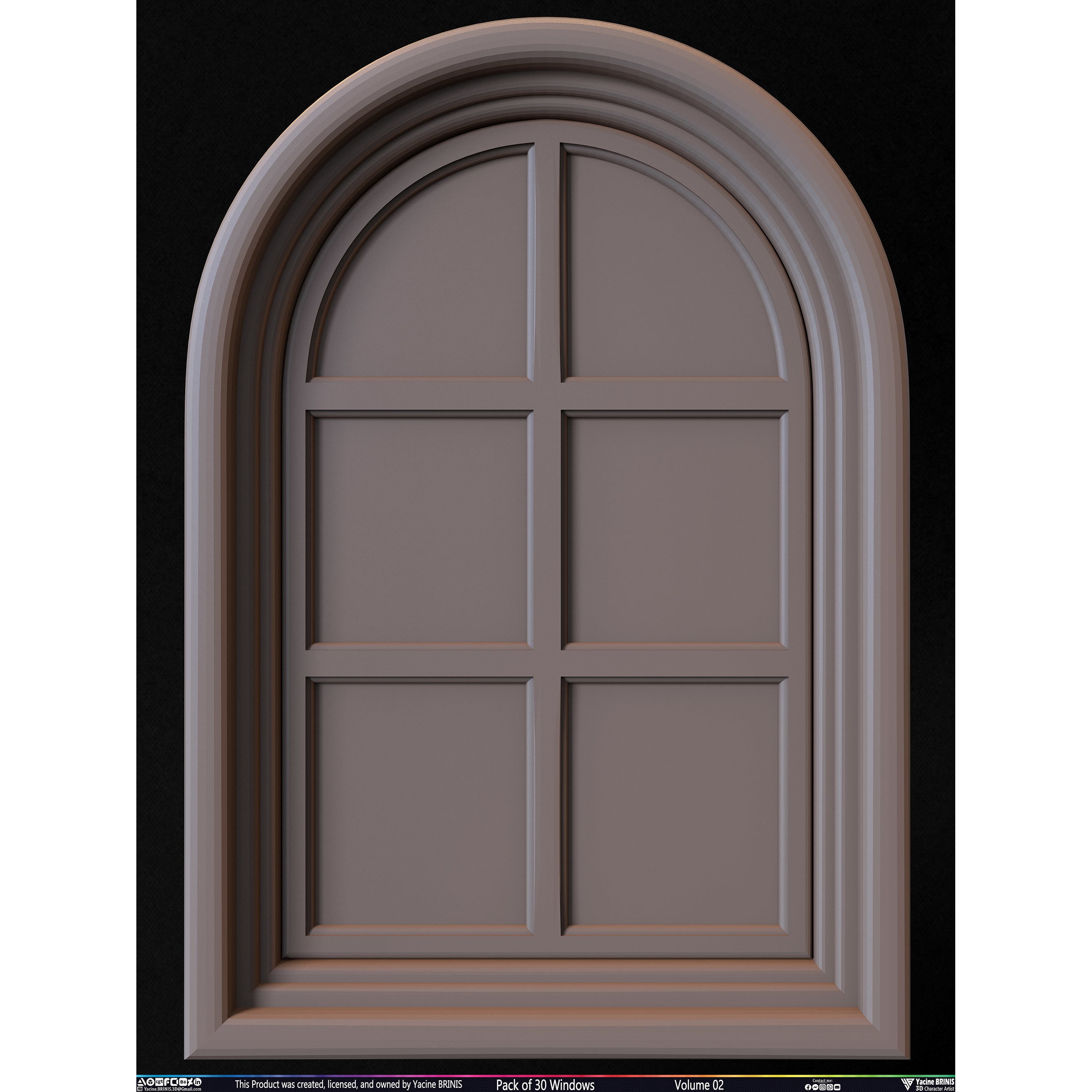 Pack of 30 Windows - Low-Poly 3D Model - View 21