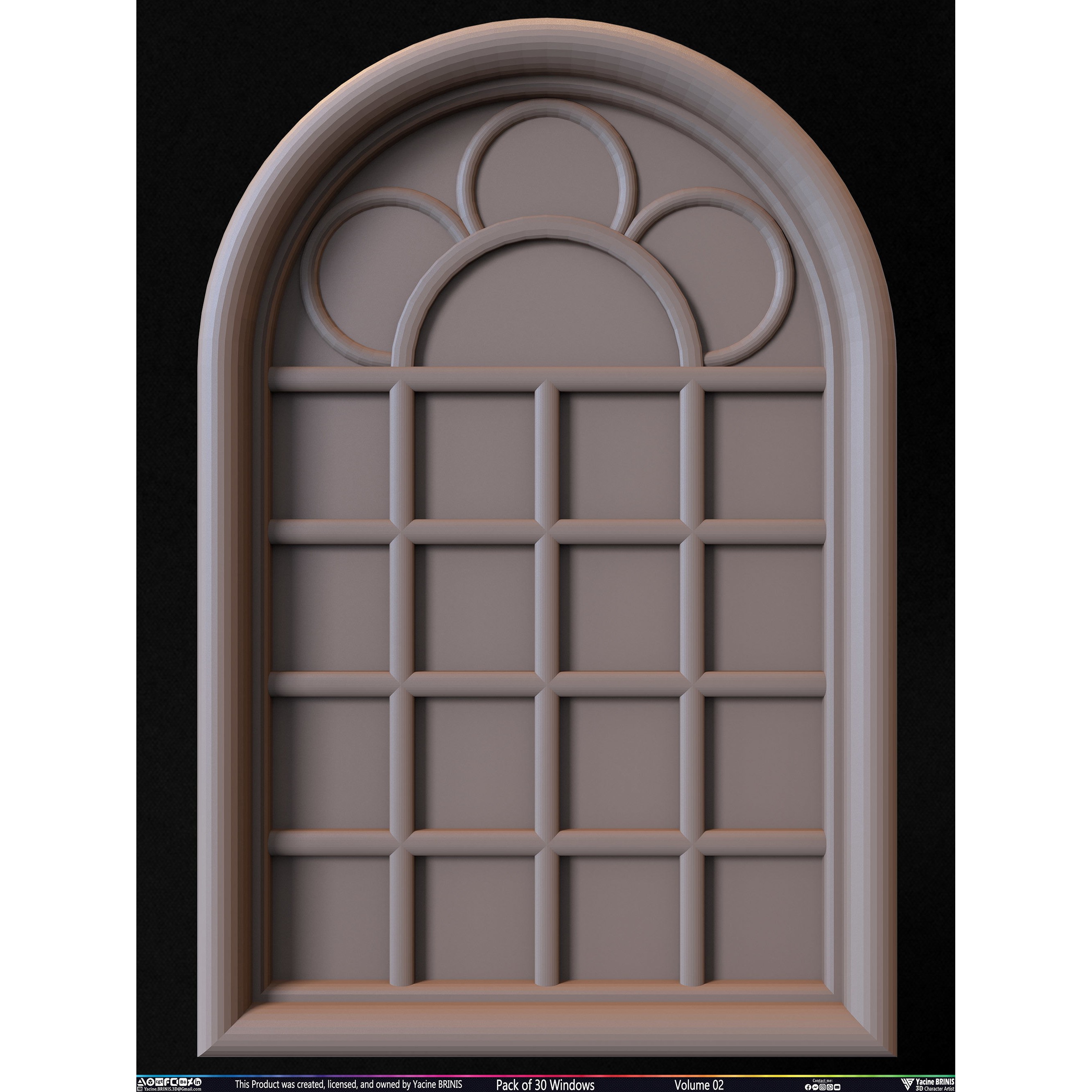Pack of 30 Windows - Low-Poly 3D Model - View 23