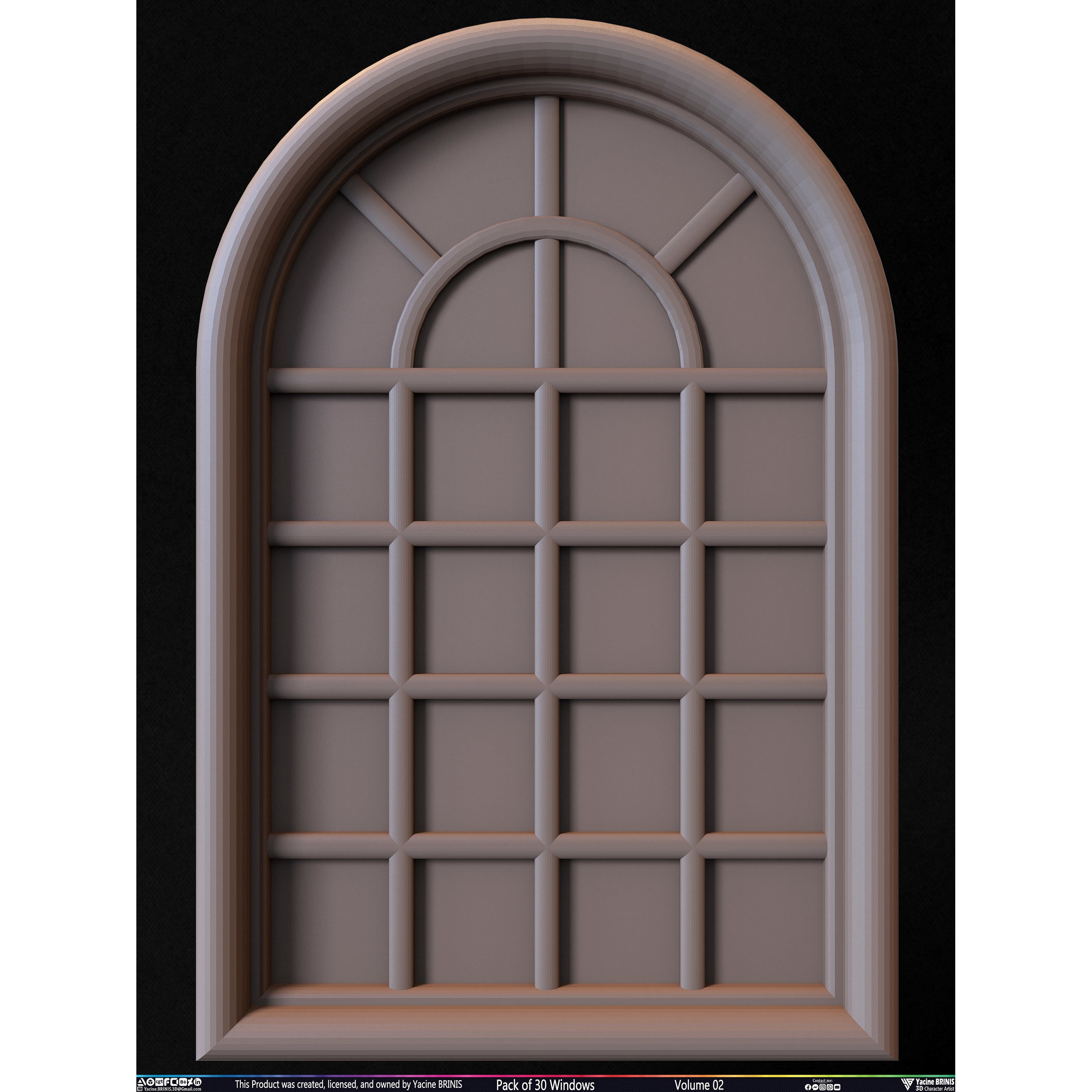 Pack of 30 Windows - Low-Poly 3D Model - View 24