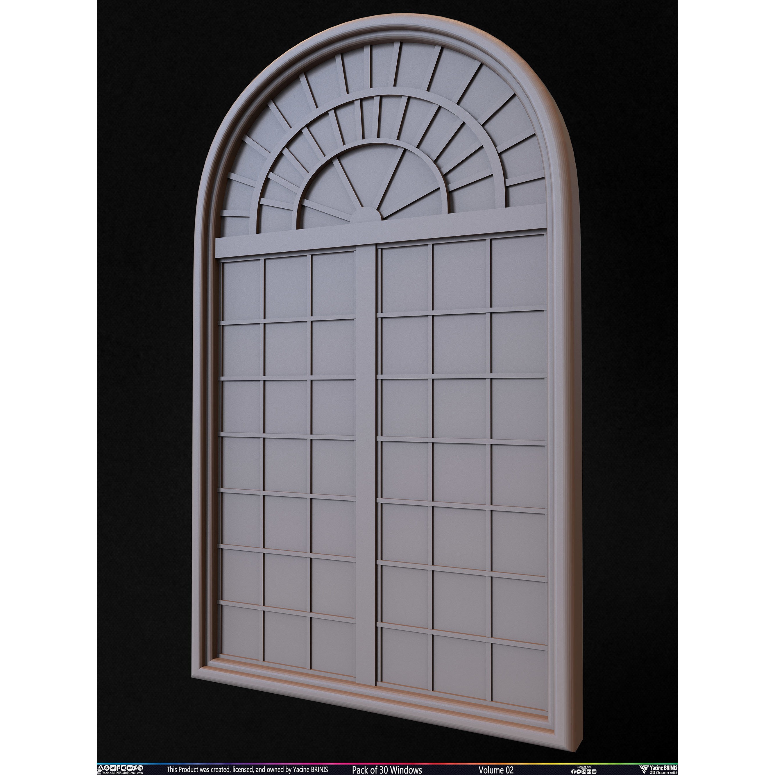 Pack of 30 Windows - Low-Poly 3D Model - View 35