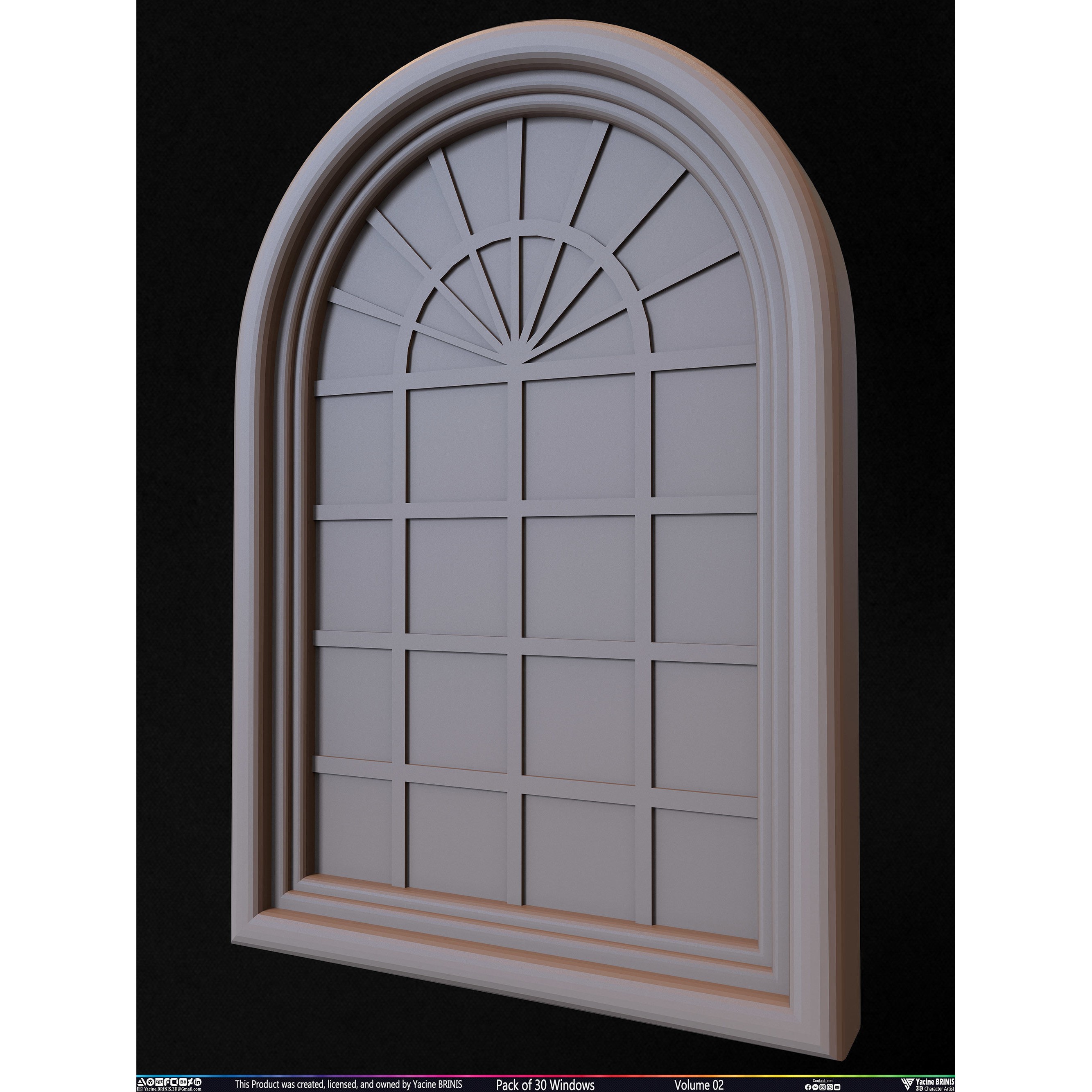 Pack of 30 Windows - Low-Poly 3D Model - View 36