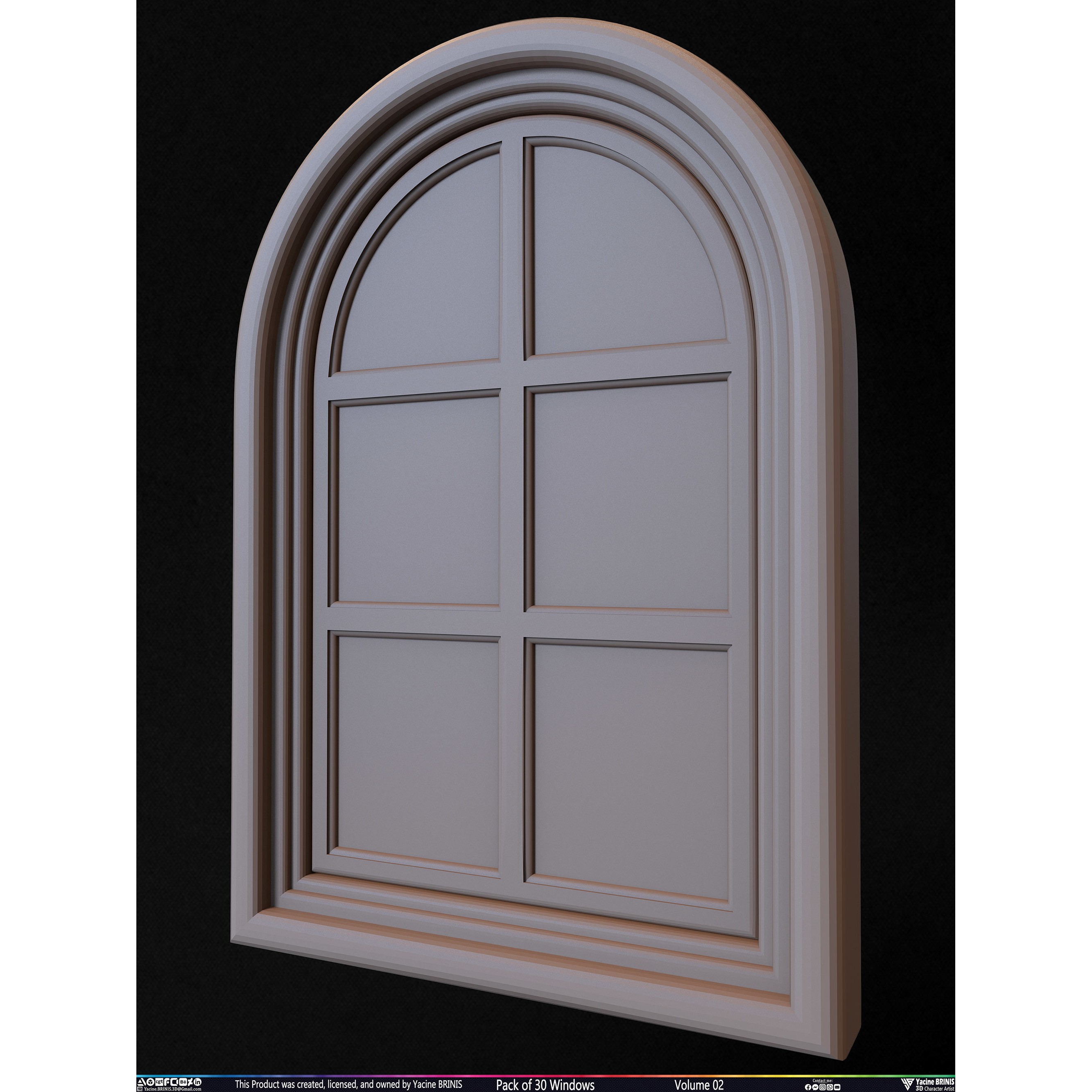 Pack of 30 Windows - Low-Poly 3D Model - View 37