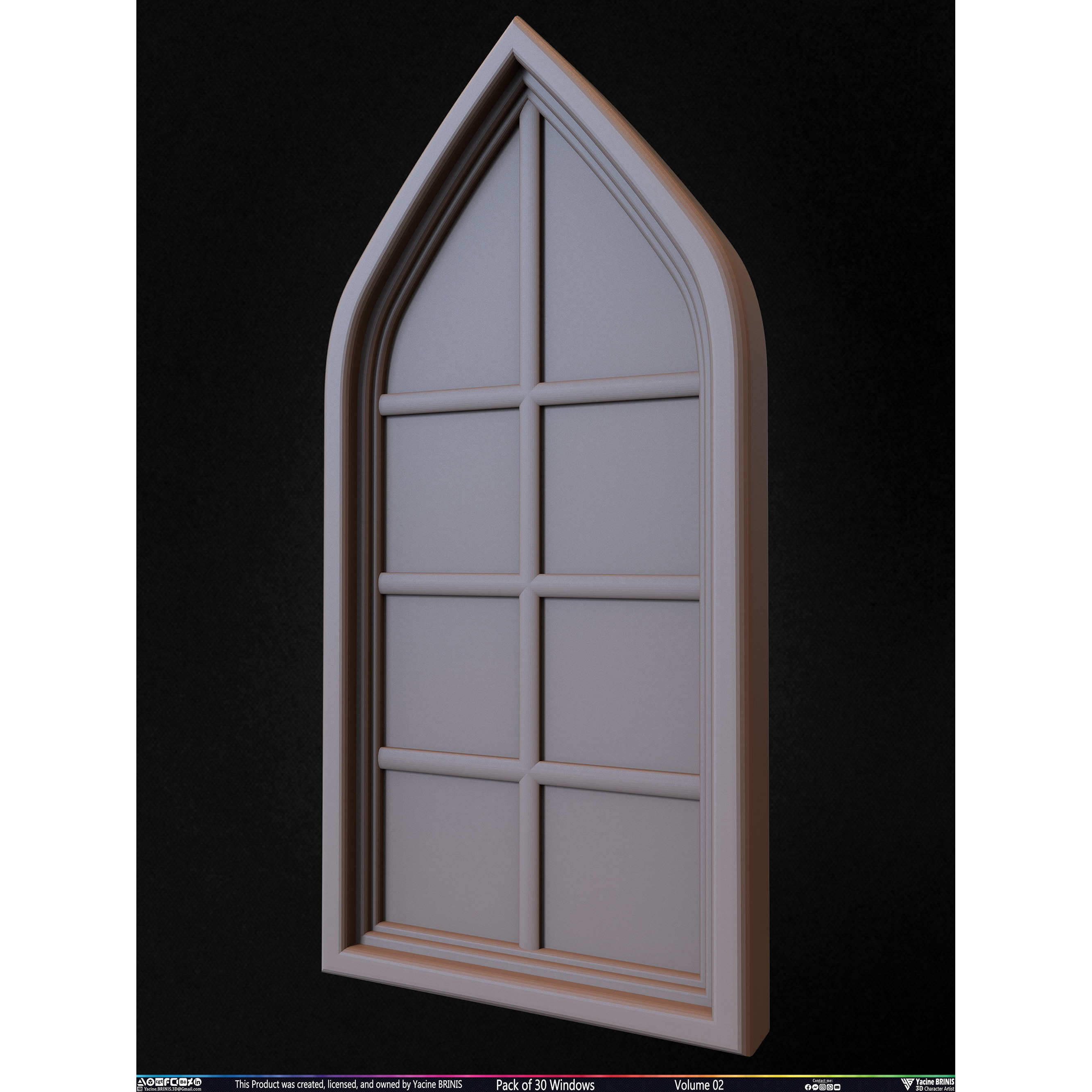 Pack of 30 Windows - Low-Poly 3D Model - View 38