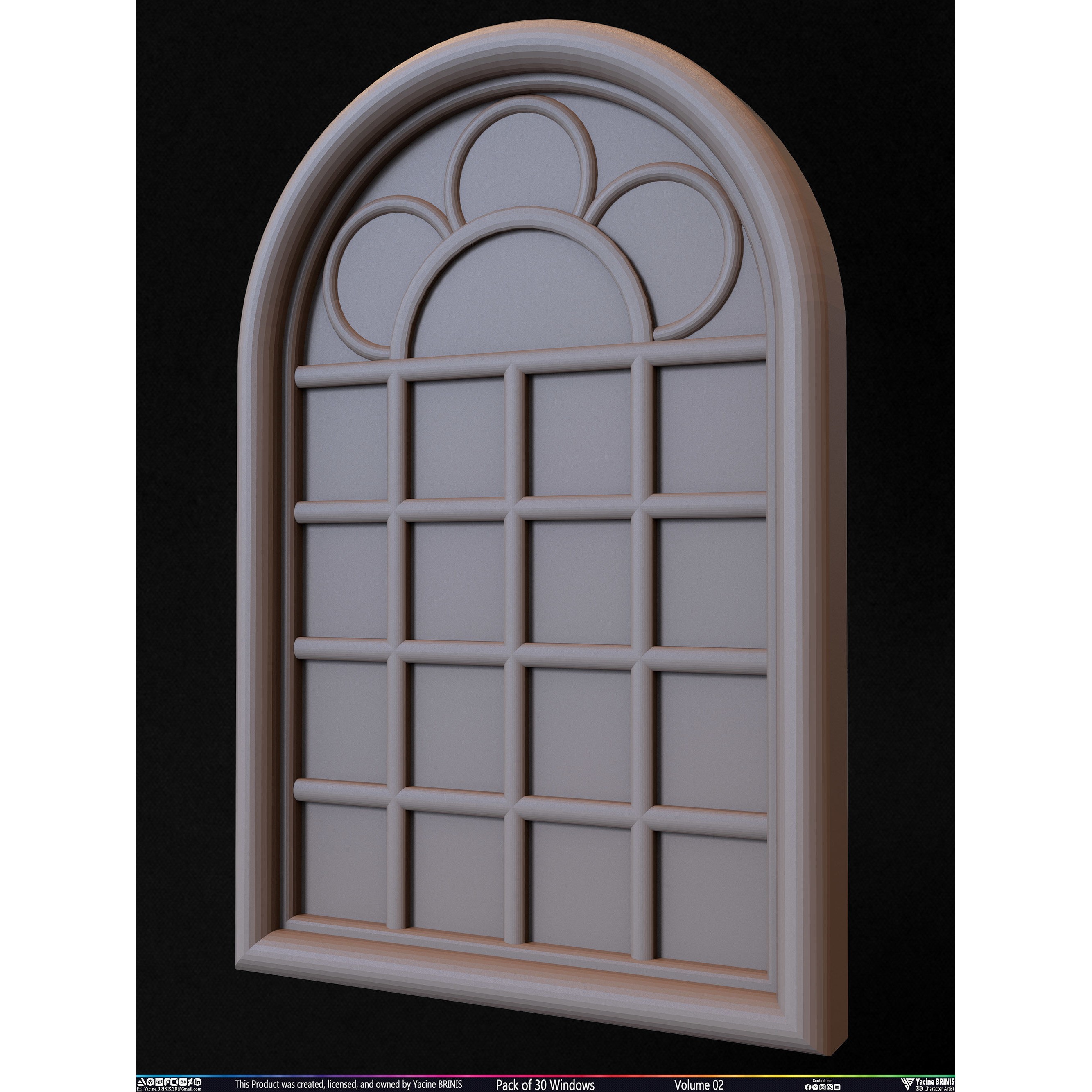 Pack of 30 Windows - Low-Poly 3D Model - View 39