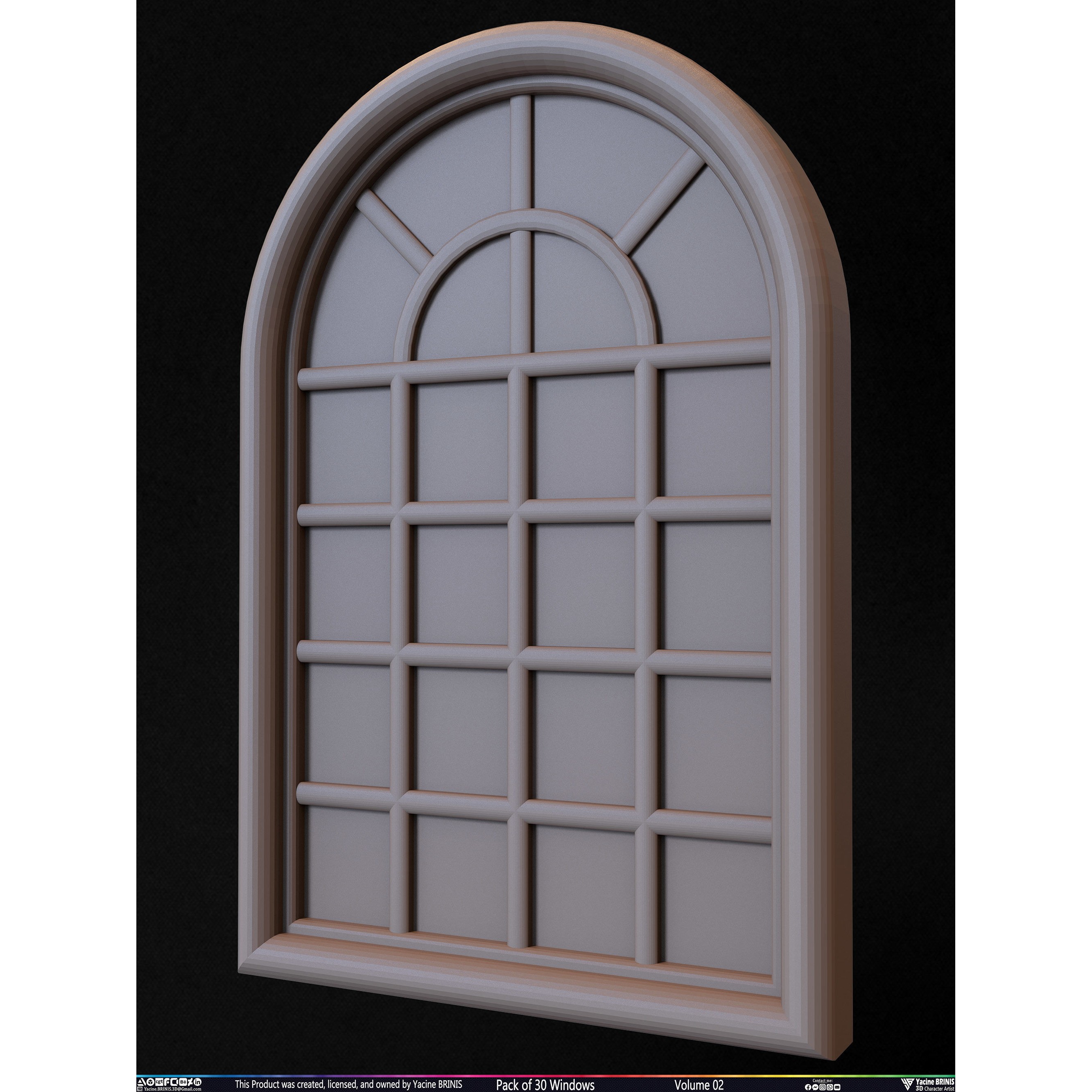Pack of 30 Windows - Low-Poly 3D Model - View 40