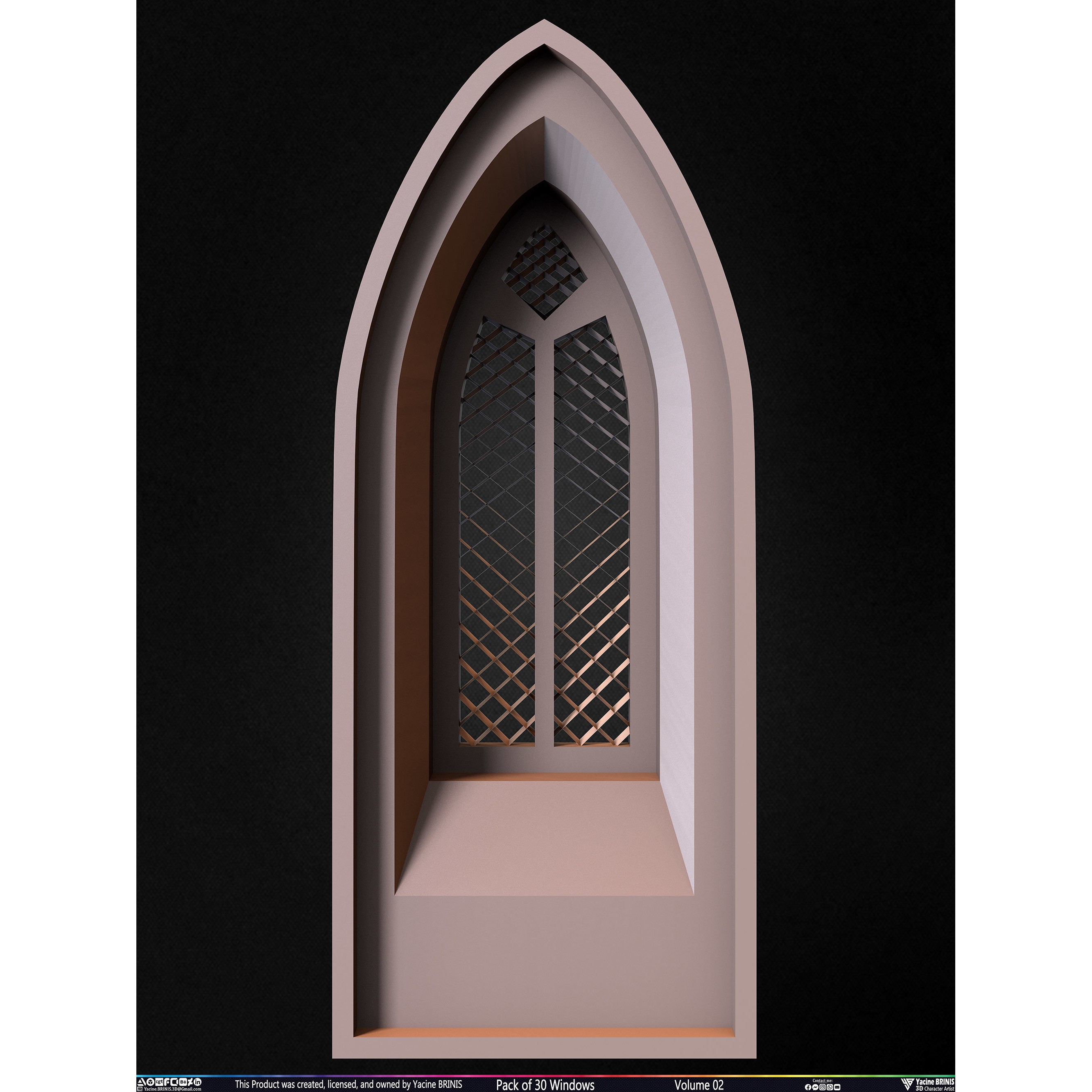 Pack of 30 Windows - Low-Poly 3D Model - View 6