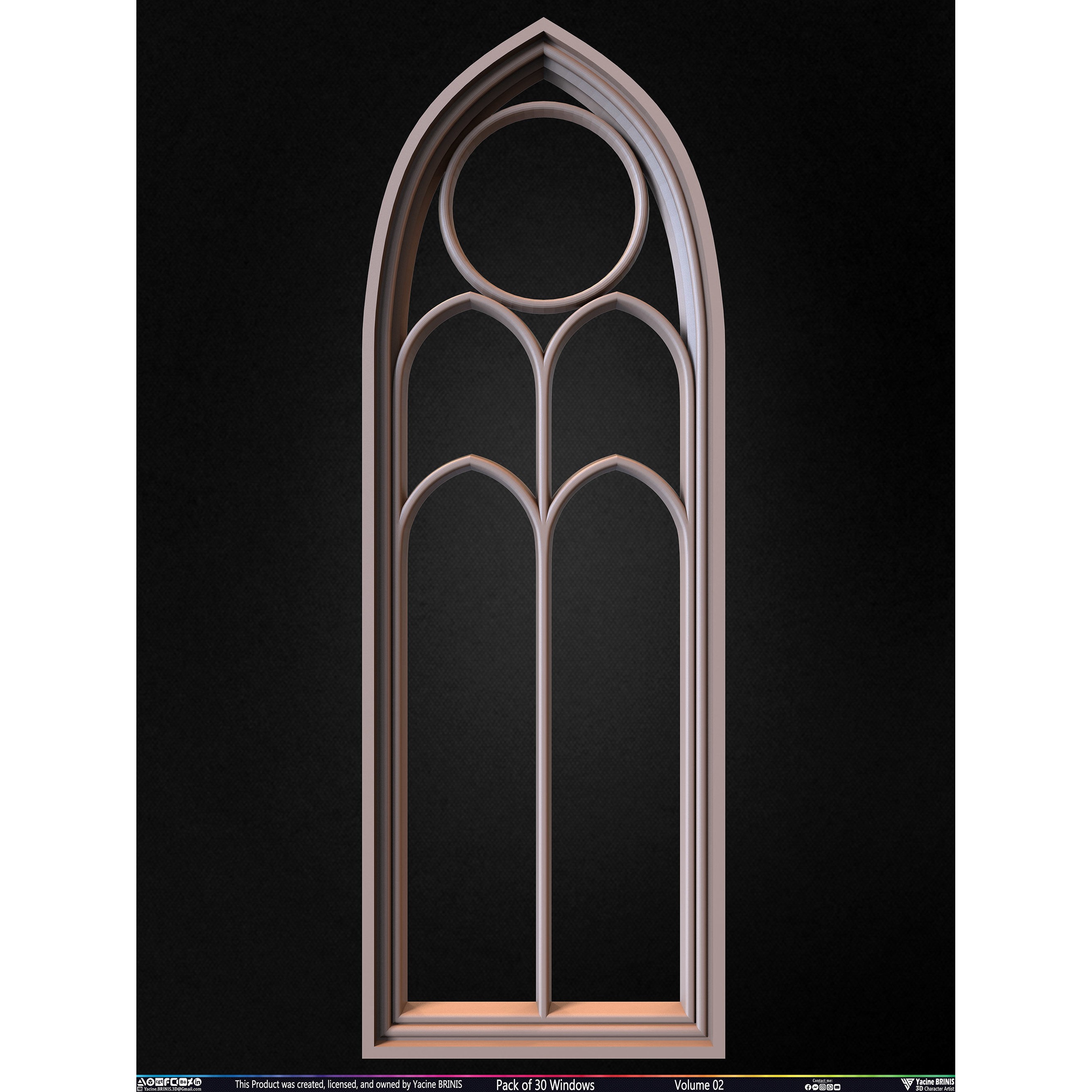 Pack of 30 Windows - Low-Poly 3D Model - View 8