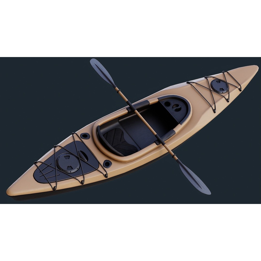 Low Poly Kayak 3D Model – Game Ready PBR Asset, FBX & OBJ - View 19