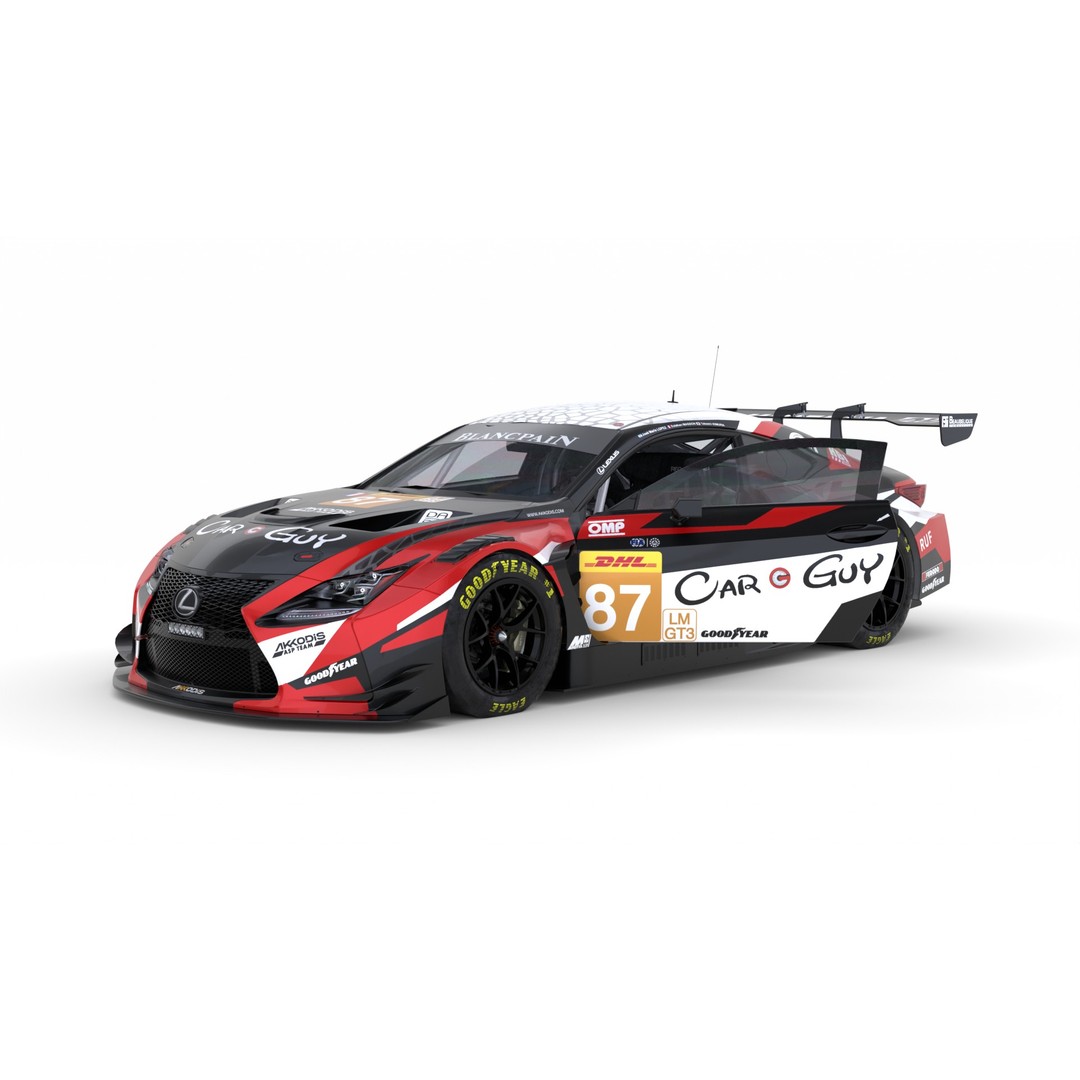 Lexus RCF LMGT3 2024 3D Model – High-Quality Race Car Asset, FBX, Blender - View 10