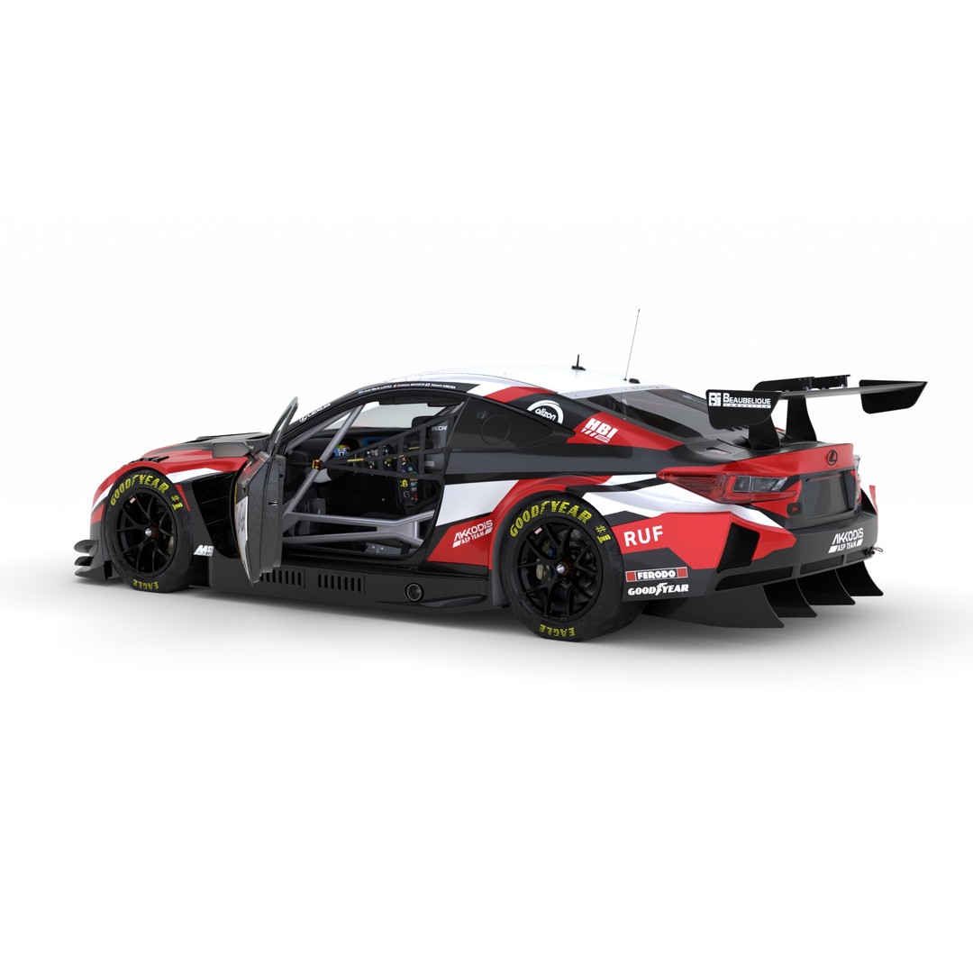 Lexus RCF LMGT3 2024 3D Model – High-Quality Race Car Asset, FBX, Blender - View 11