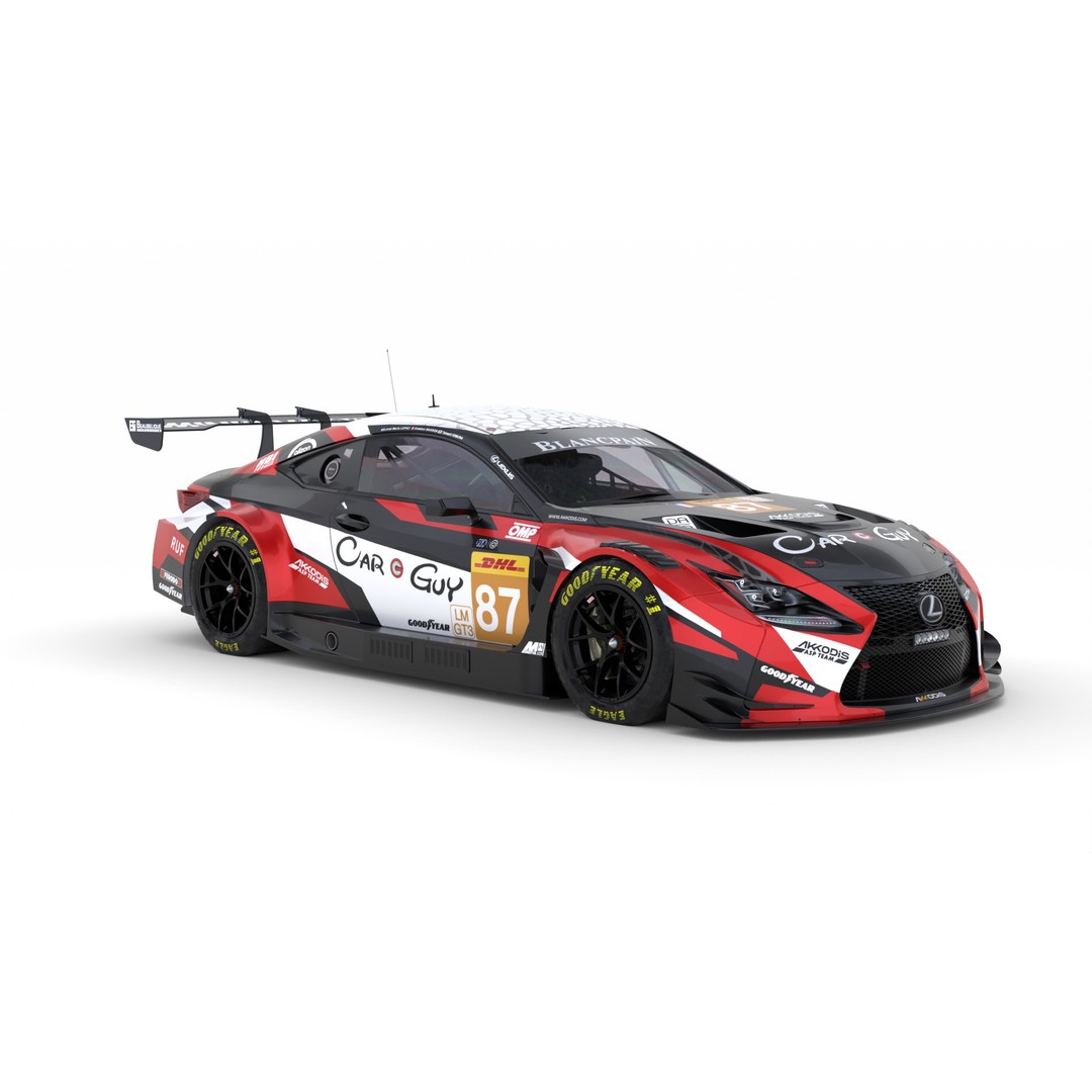 Lexus RCF LMGT3 2024 3D Model – High-Quality Race Car Asset, FBX, Blender - View 12