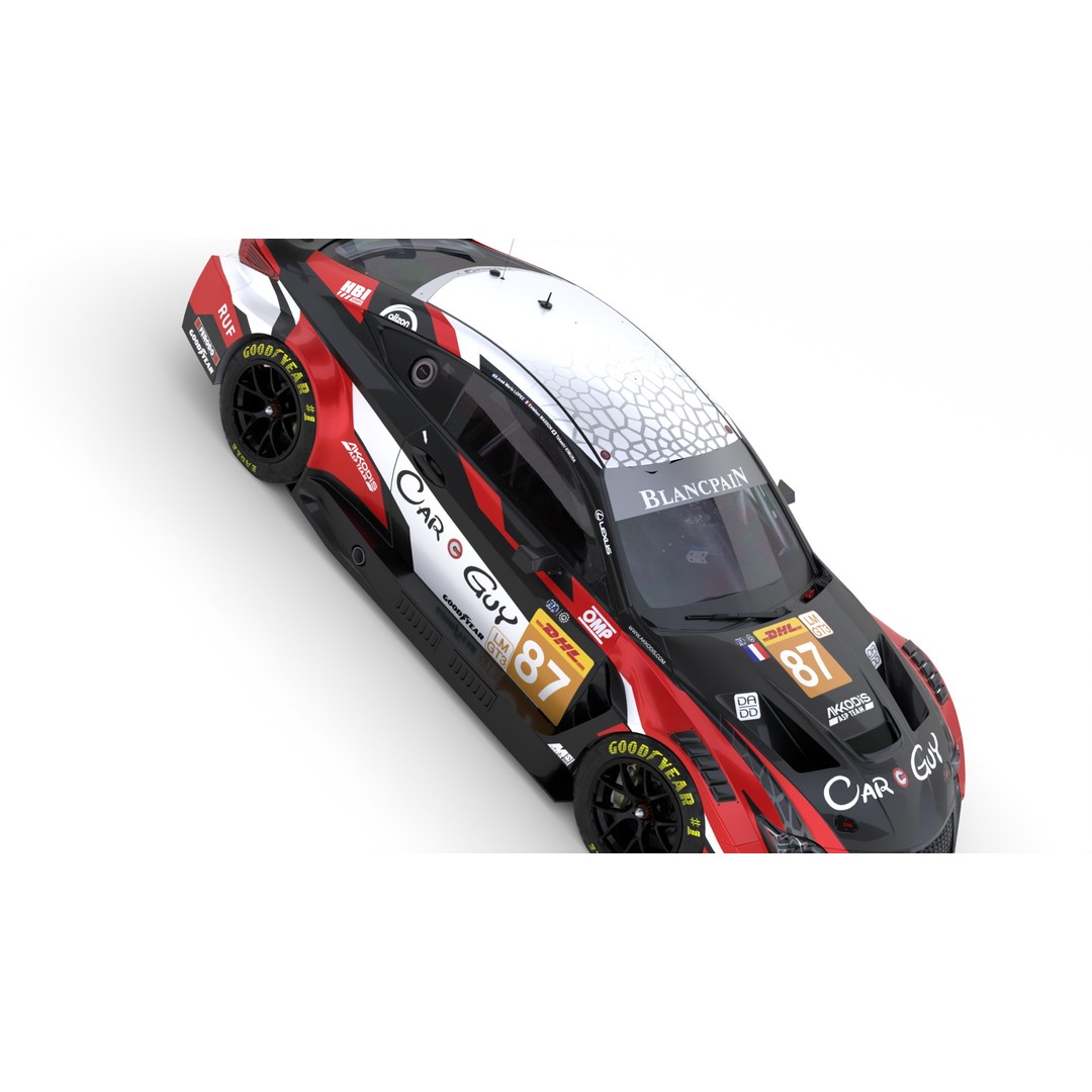 Lexus RCF LMGT3 2024 3D Model – High-Quality Race Car Asset, FBX, Blender - View 14