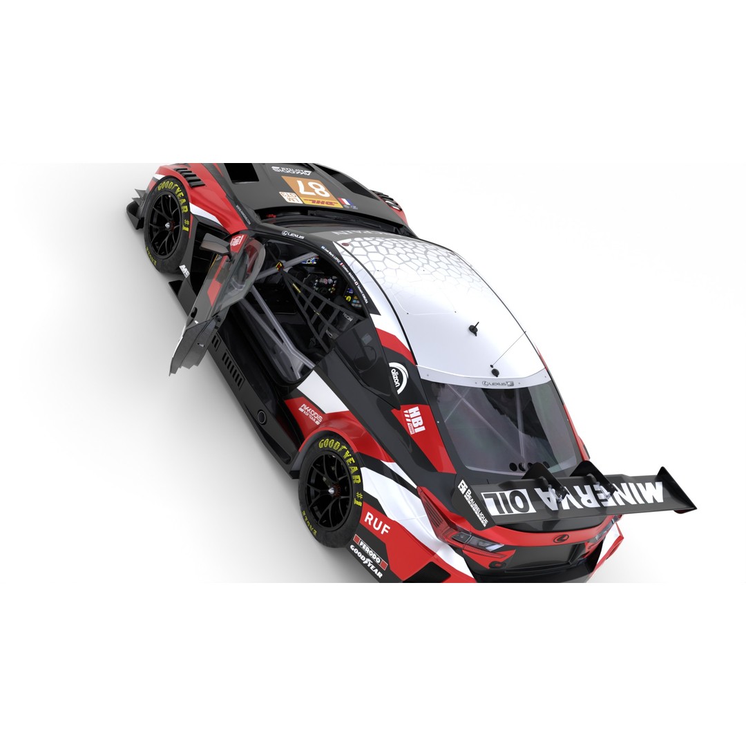 Lexus RCF LMGT3 2024 3D Model – High-Quality Race Car Asset, FBX, Blender - View 16