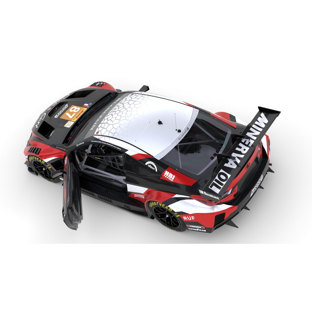 Lexus RCF LMGT3 2024 3D Model – High-Quality Race Car Asset, FBX, Blender - View 17