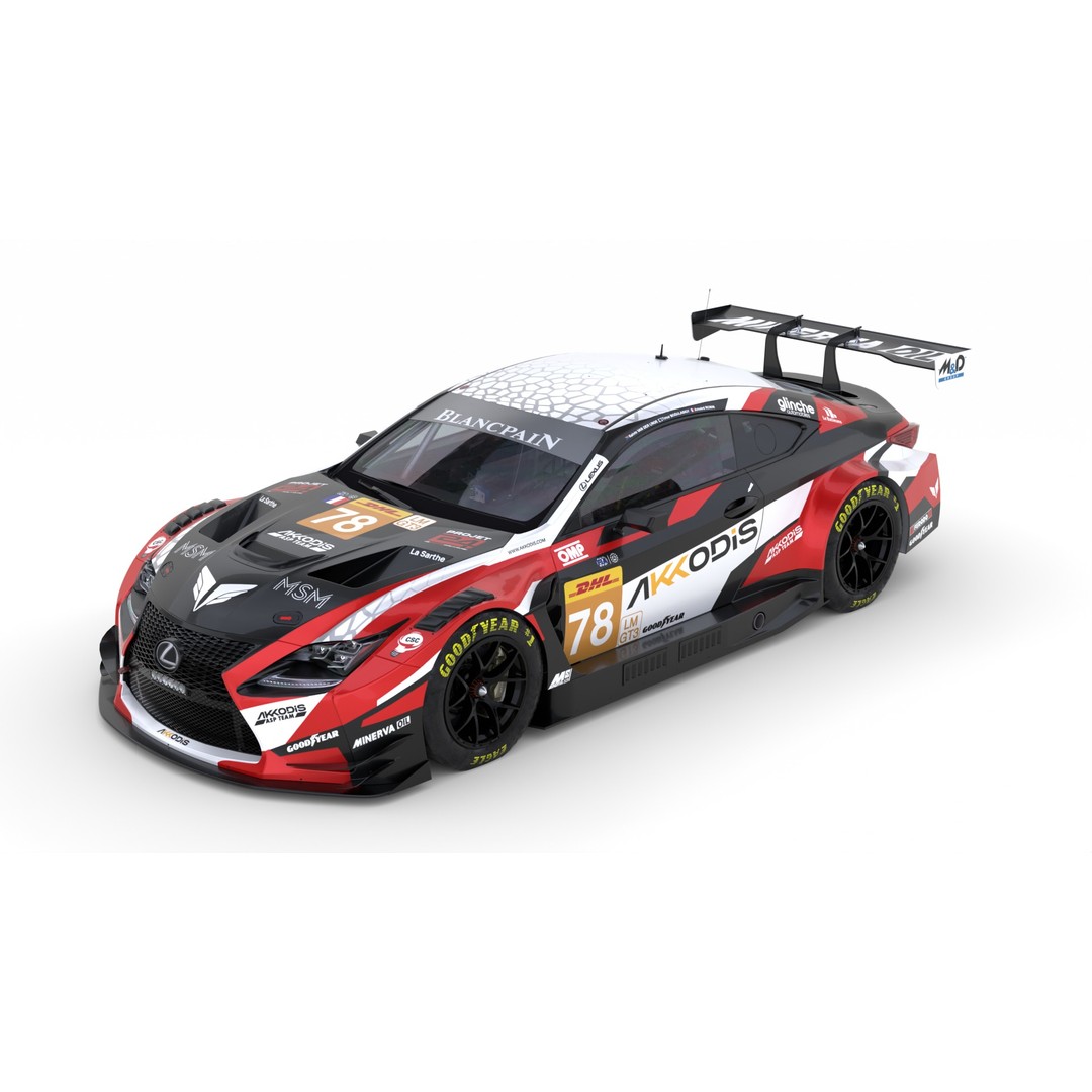 Lexus RCF LMGT3 2024 3D Model – High-Quality Race Car Asset, FBX, Blender - View 3