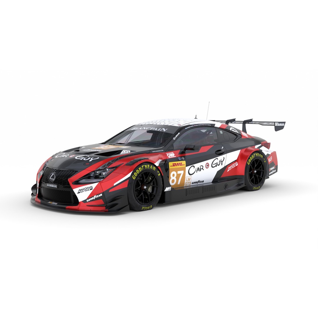 Lexus RCF LMGT3 2024 3D Model – High-Quality Race Car Asset, FBX, Blender - View 4