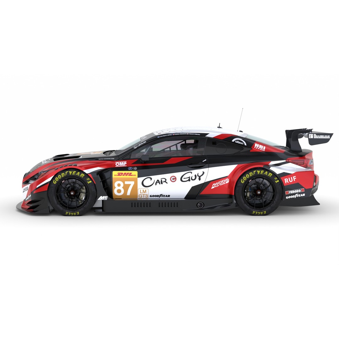 Lexus RCF LMGT3 2024 3D Model – High-Quality Race Car Asset, FBX, Blender - View 5