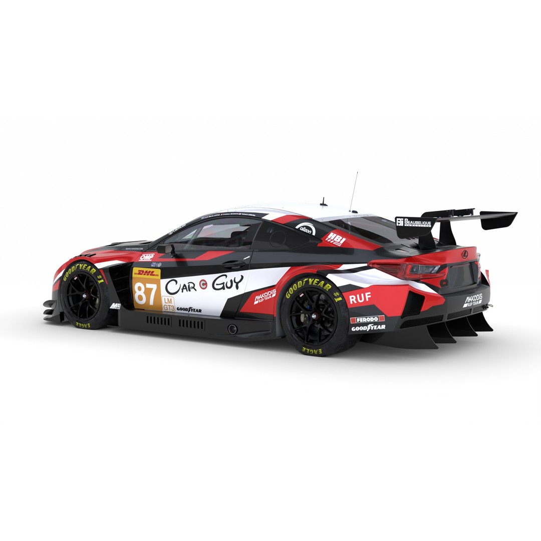 Lexus RCF LMGT3 2024 3D Model – High-Quality Race Car Asset, FBX, Blender - View 8