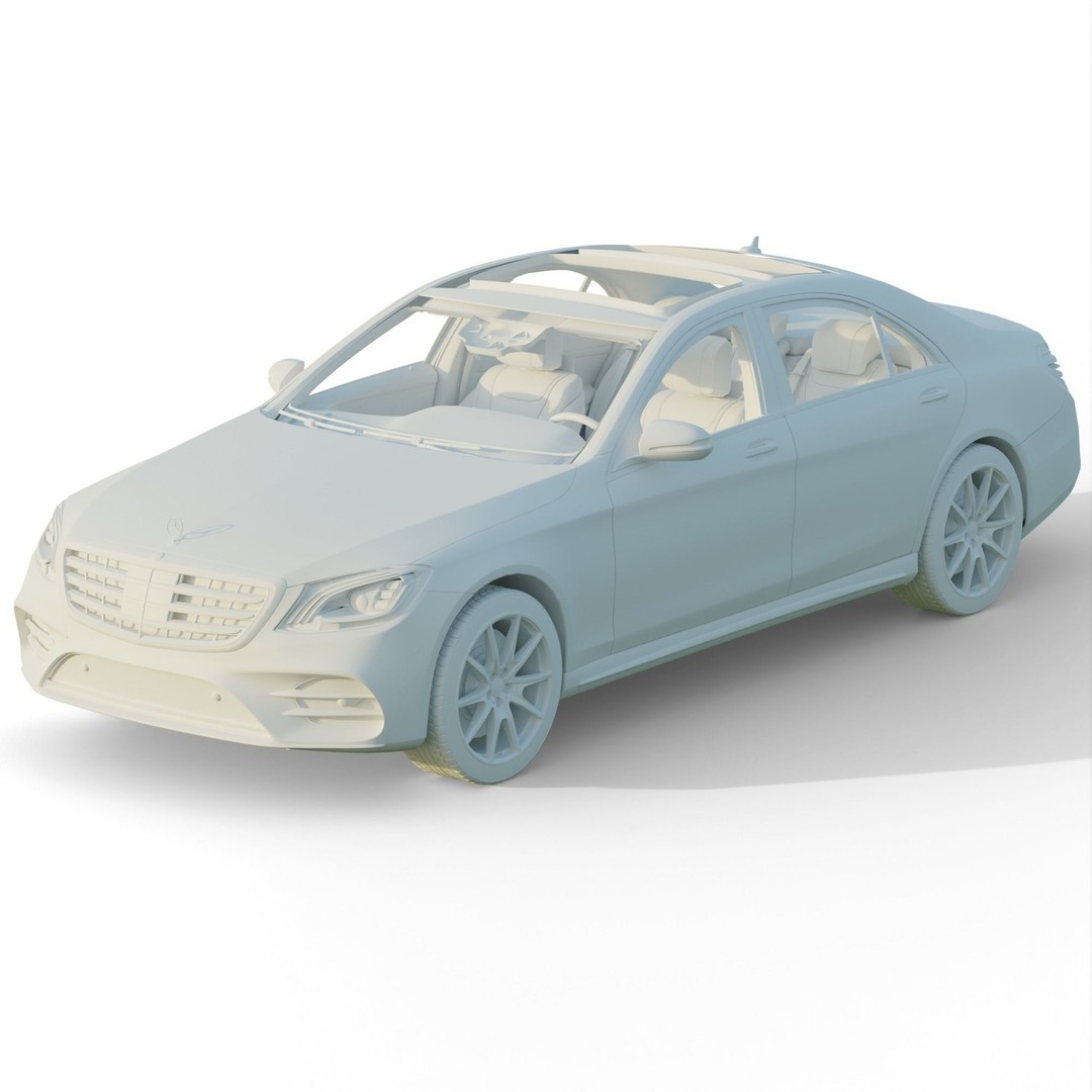 Mercedes-Benz S560 3D Model – Luxury Sedan with PBR Textures, FBX, OBJ - View 16