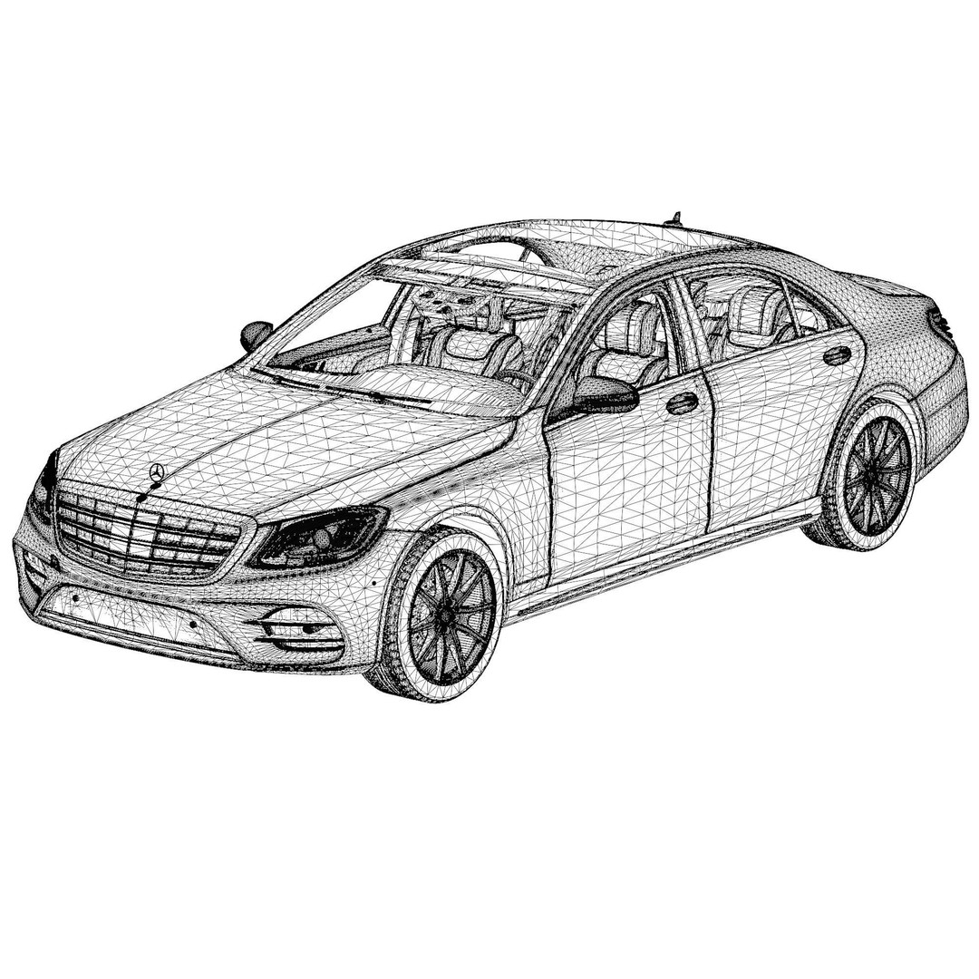 Mercedes-Benz S560 3D Model – Luxury Sedan with PBR Textures, FBX, OBJ - View 23
