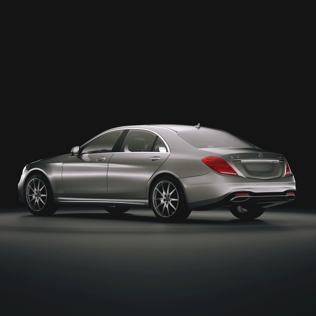 Mercedes-Benz S560 3D Model – Luxury Sedan with PBR Textures, FBX, OBJ - View 3