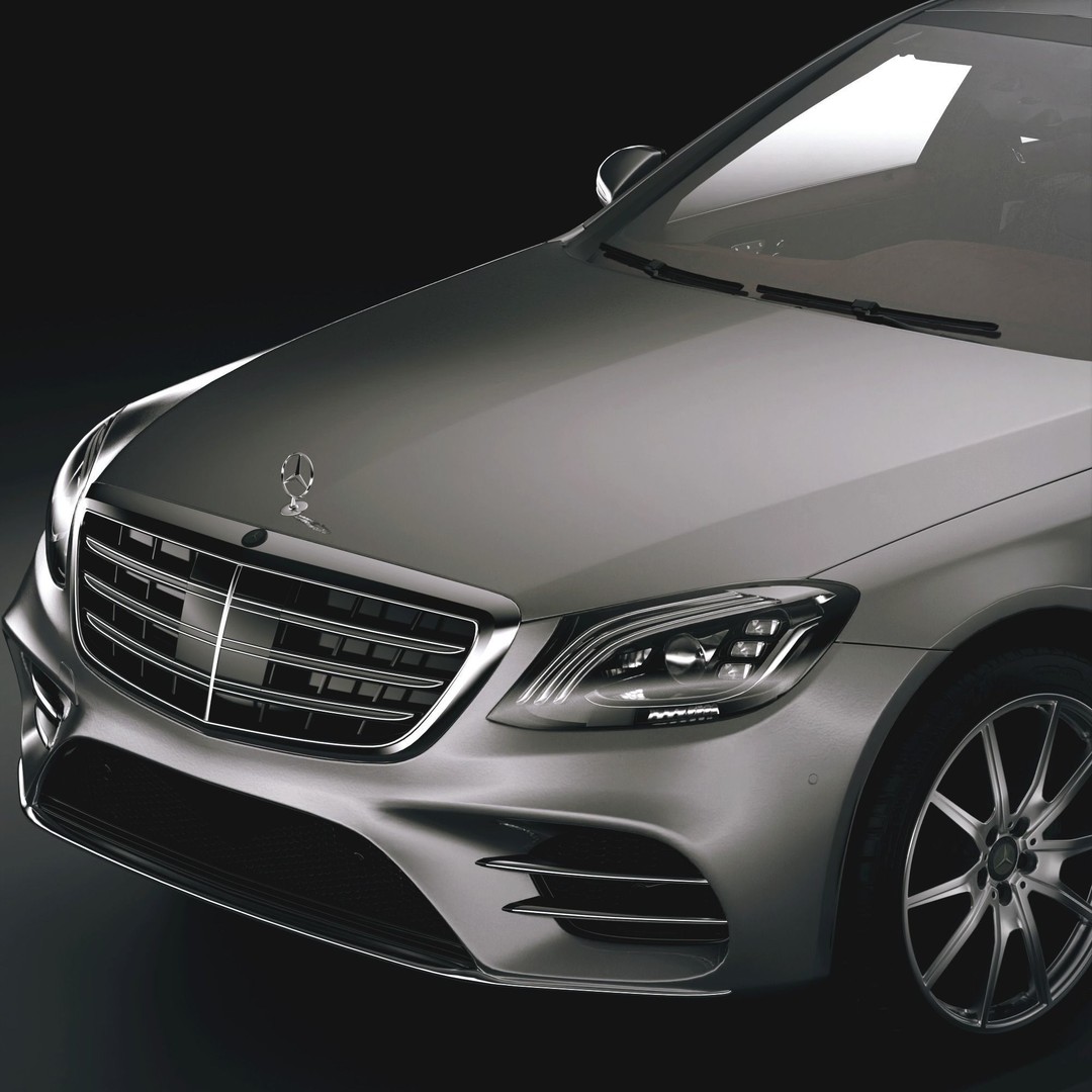 Mercedes-Benz S560 3D Model – Luxury Sedan with PBR Textures, FBX, OBJ - View 5