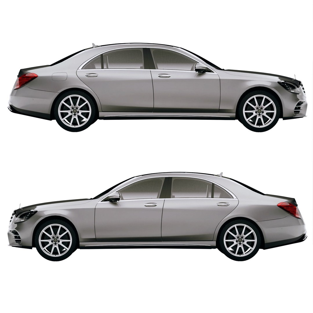 Mercedes-Benz S560 3D Model – Luxury Sedan with PBR Textures, FBX, OBJ - View 8