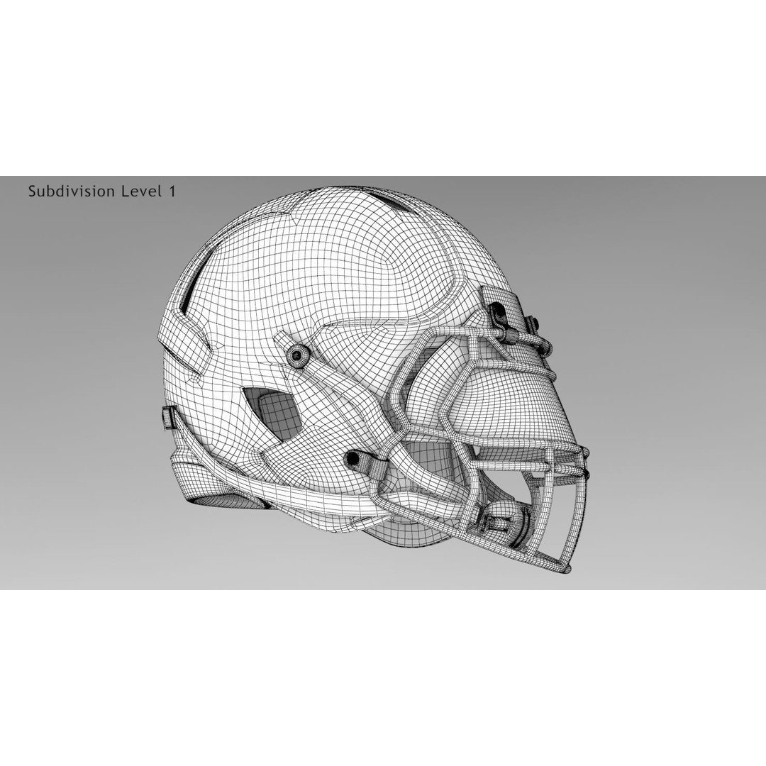 Football Helmet 3D Model – Low Poly PBR Game Asset, FBX - View 11