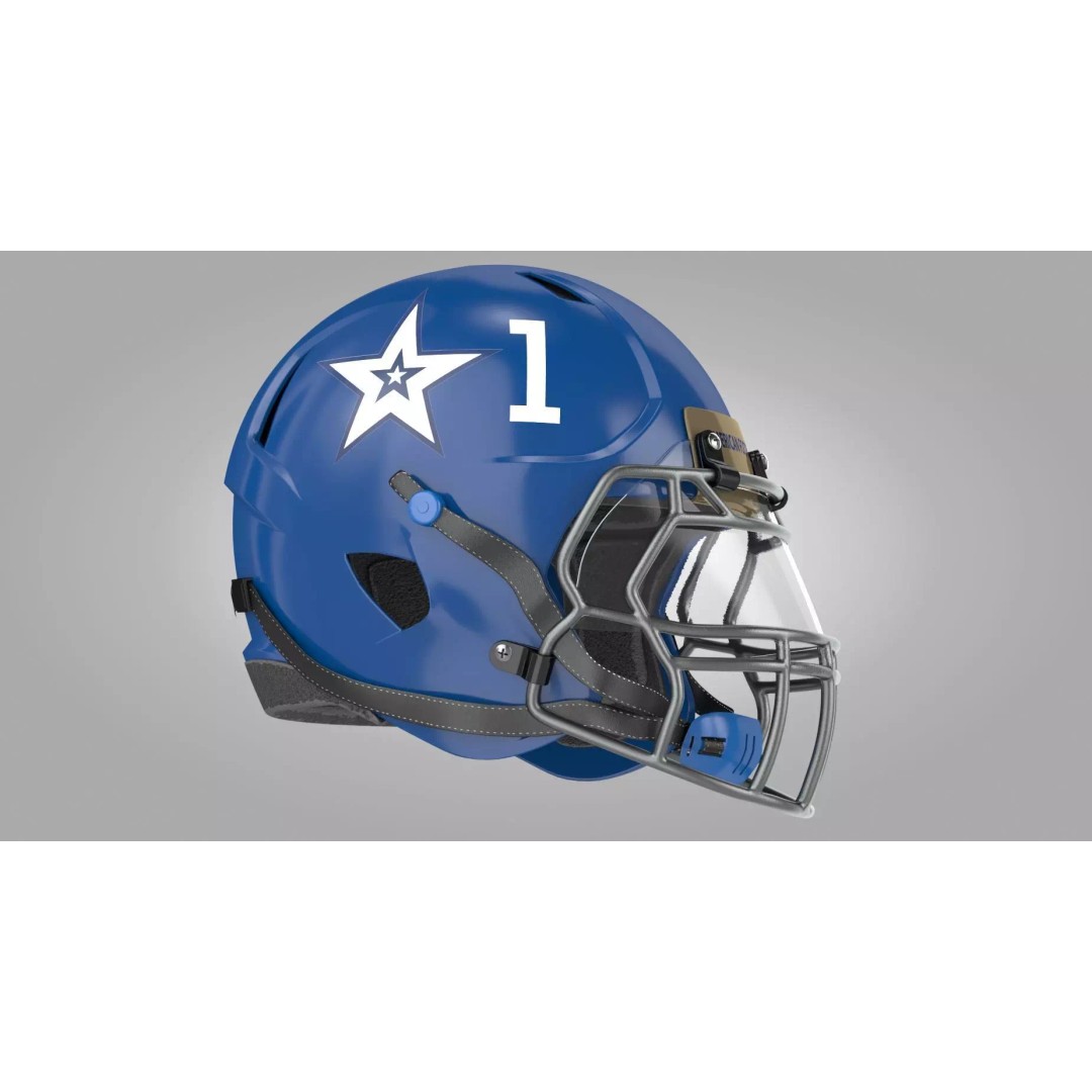 Football Helmet 3D Model – Low Poly PBR Game Asset, FBX - View 2