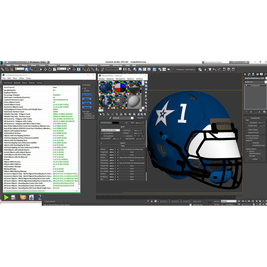 Football Helmet 3D Model – Low Poly PBR Game Asset, FBX - View 25