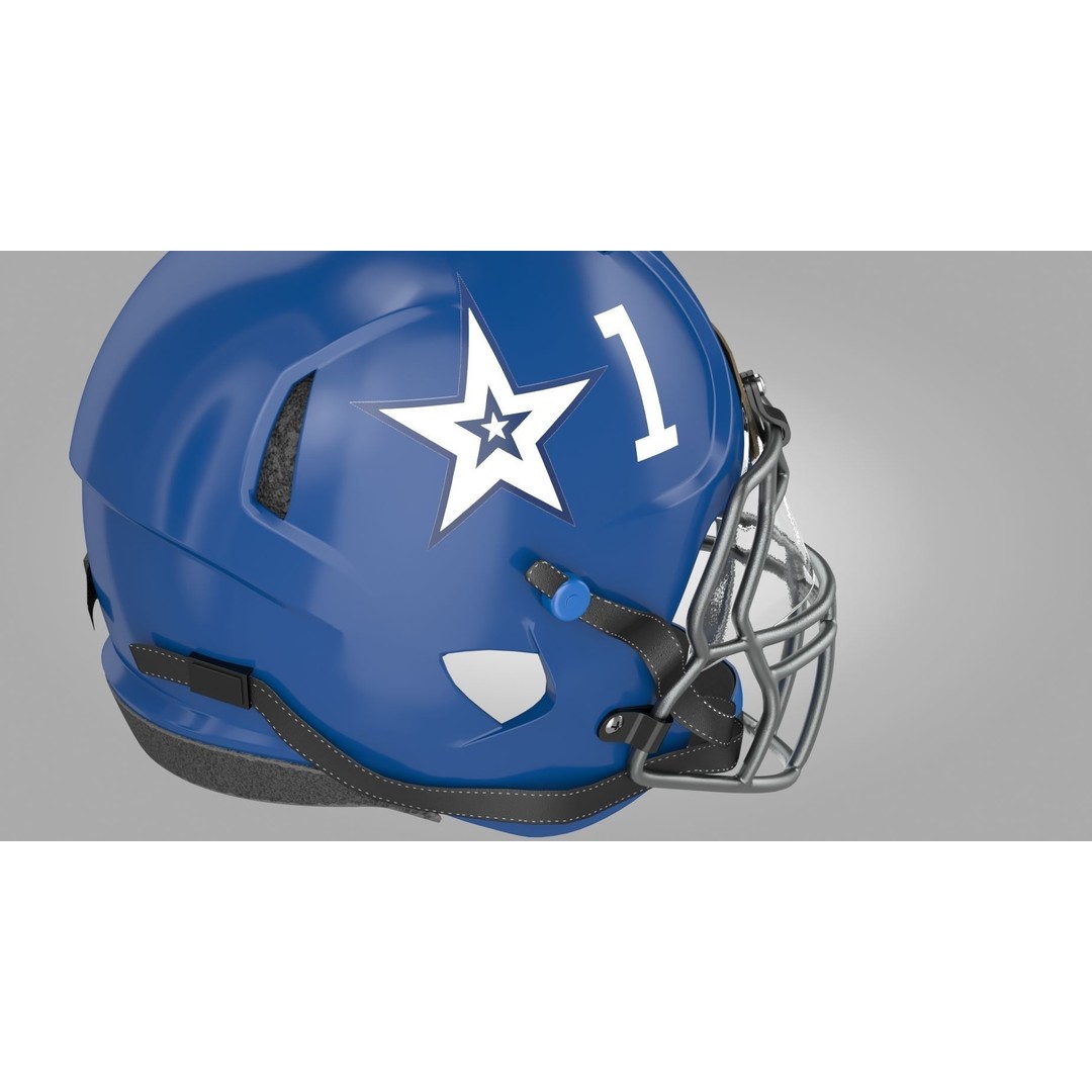 Football Helmet 3D Model – Low Poly PBR Game Asset, FBX - View 8