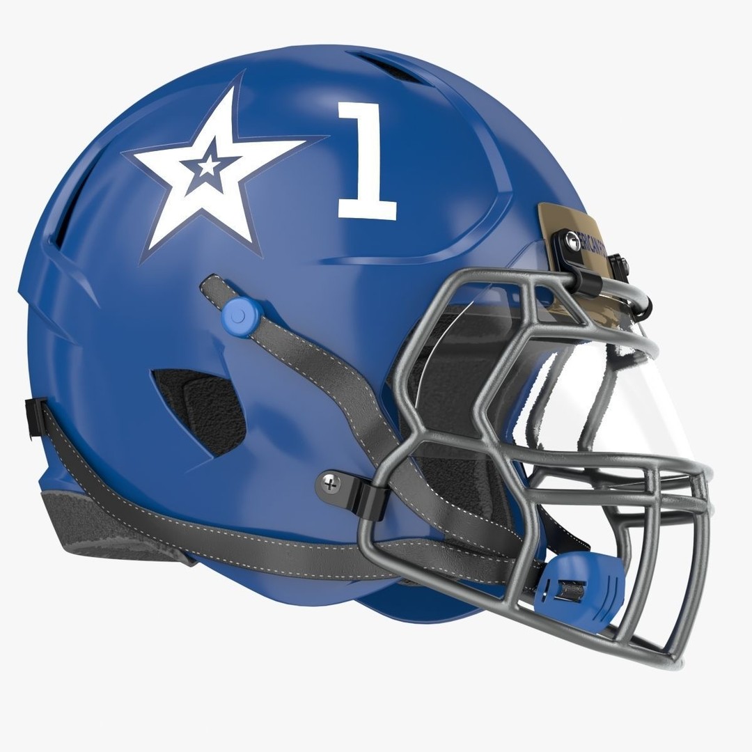 Football Helmet 3D Model – Low Poly PBR Game Asset, FBX - View 9