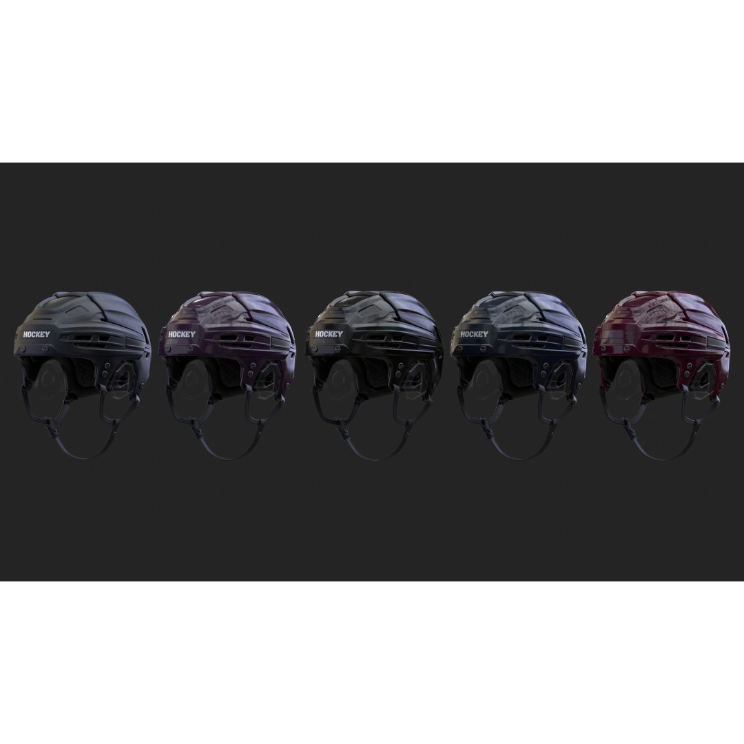 Hockey Helmet 3D Model – High Poly PBR Game Asset, FBX, OBJ - View 37