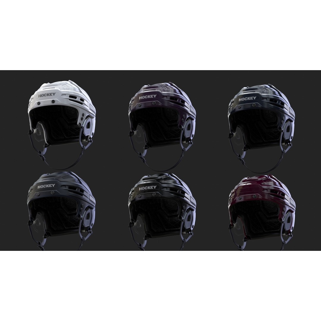 Hockey Helmet 3D Model – High Poly PBR Game Asset, FBX, OBJ - View 38
