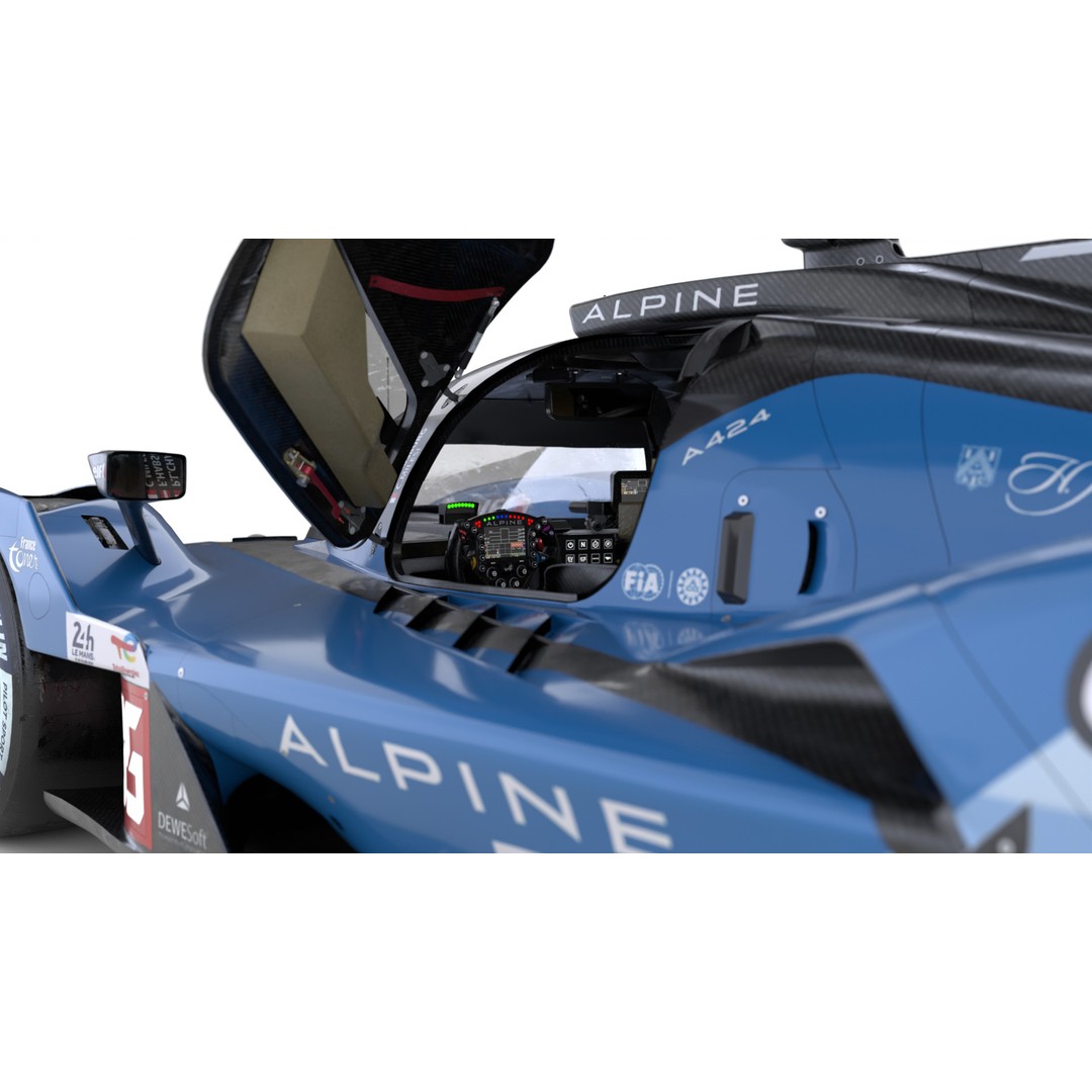 Alpine A424 3D Model – High Poly Racing Car, FBX, Blender